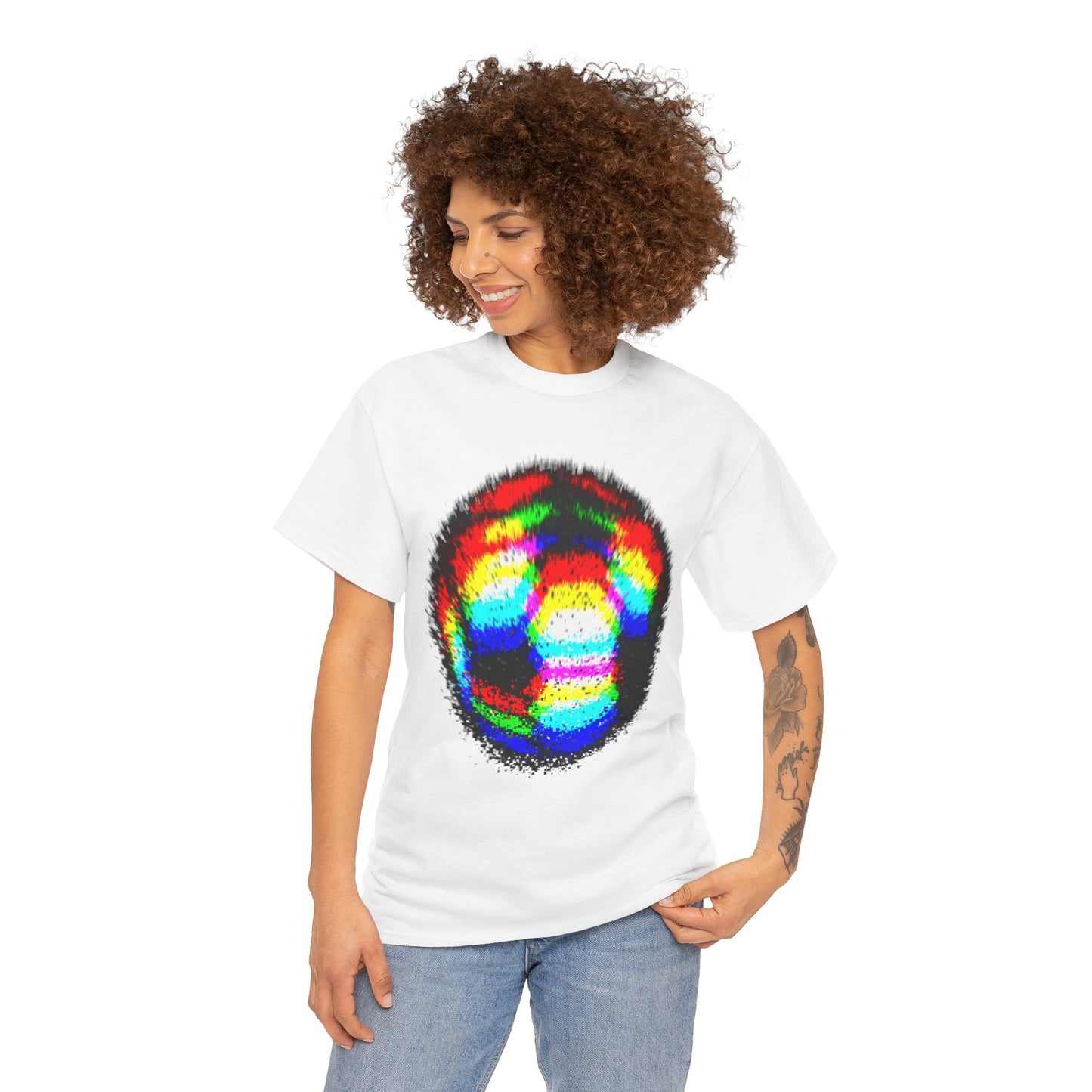 Blurred Fuzzy RGB Soccer Ball Unisex Tee Shirt