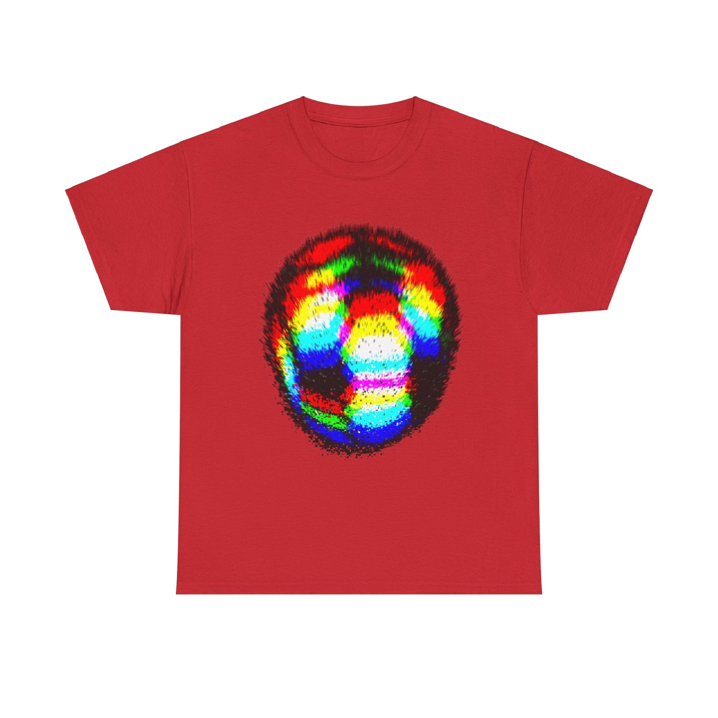 Blurred Fuzzy RGB Soccer Ball Unisex Tee Shirt