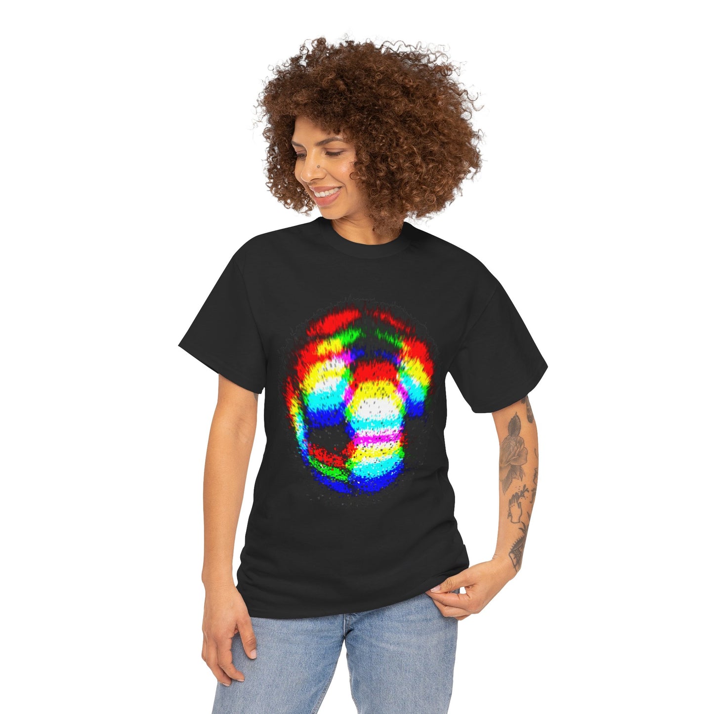 Blurred Fuzzy RGB Soccer Ball Unisex Tee Shirt