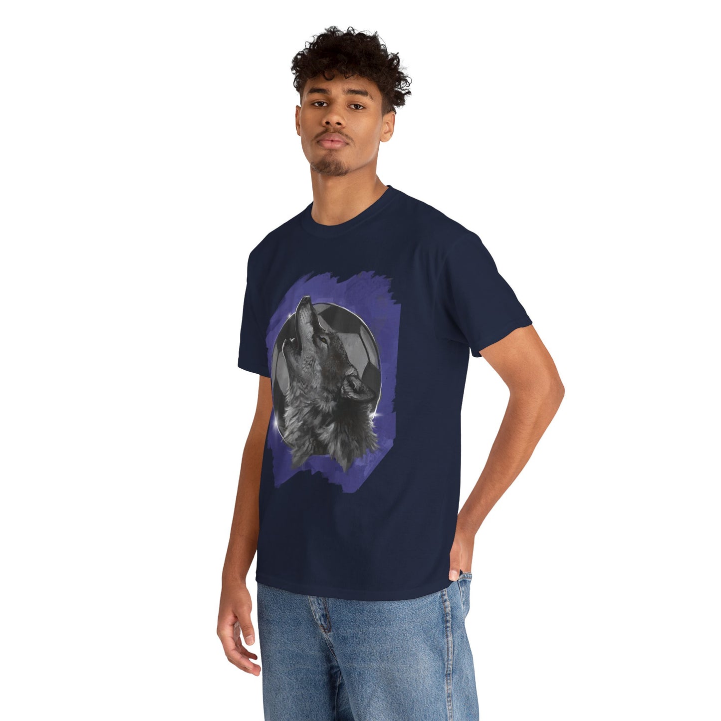 Howling Wolf Soccer Ball Unisex Tee Shirt