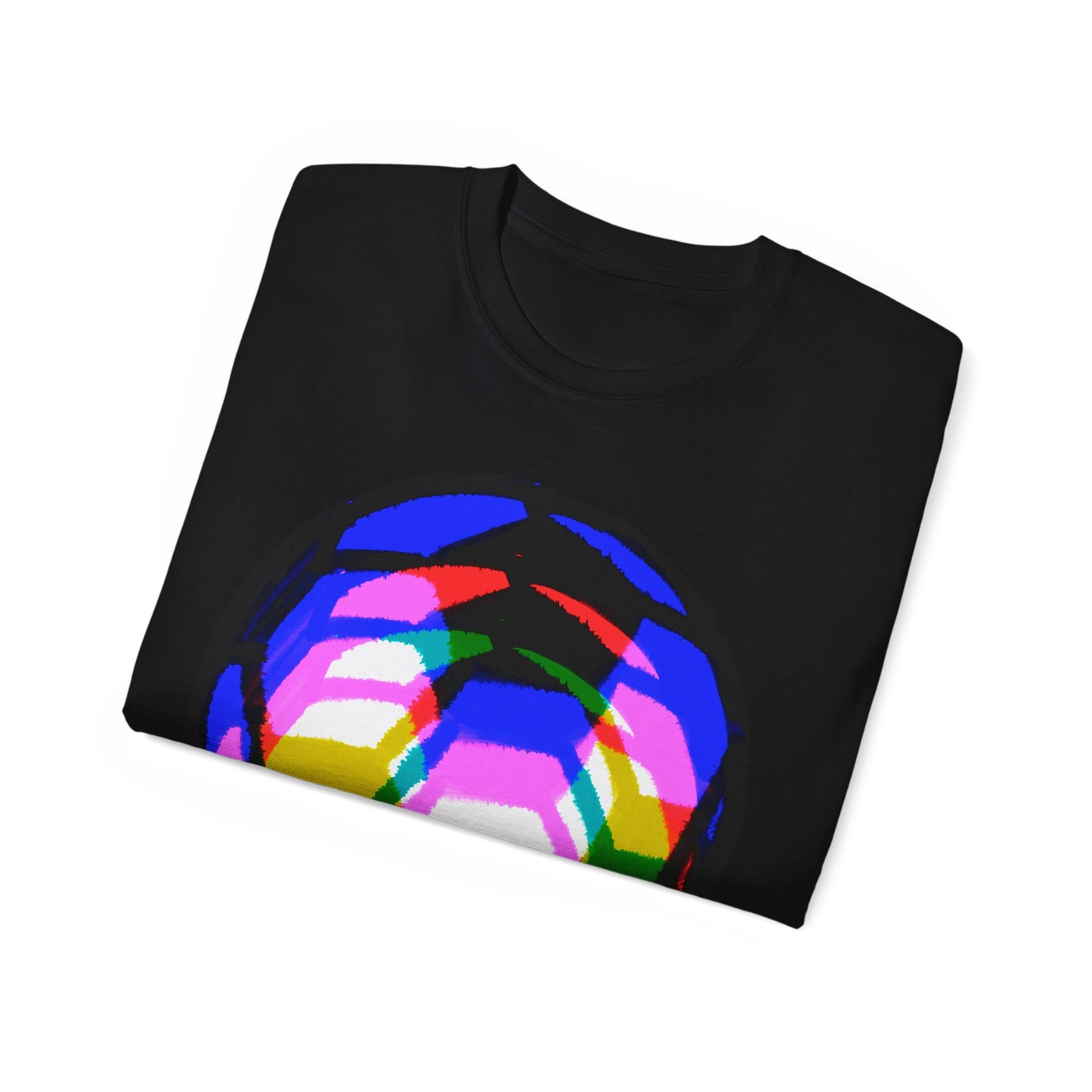 Purple Yellow Magenta Blurred Soccer Ball Unisex Tee Shirt