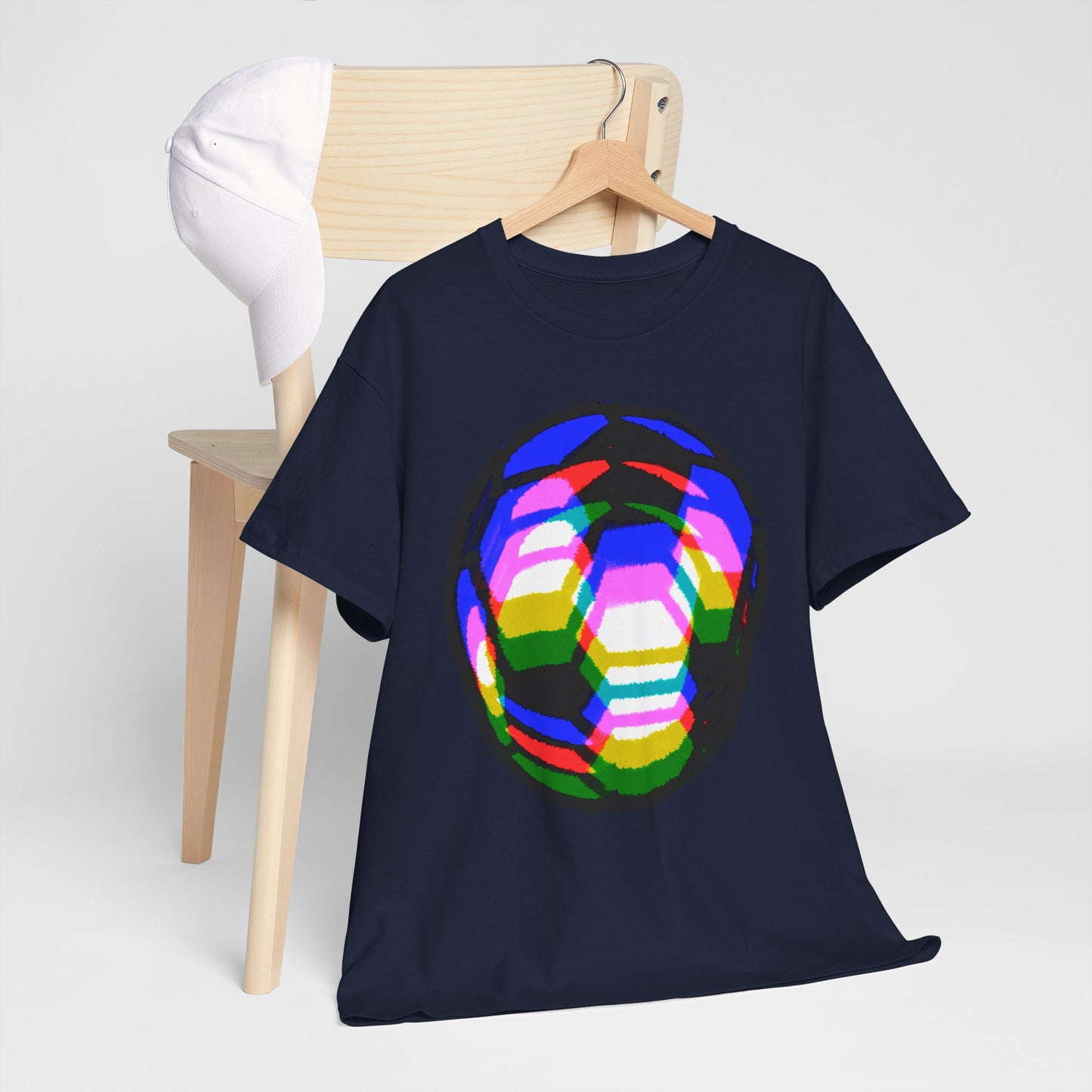 Purple Yellow Blurred Soccer Ball Unisex Tee Shirt