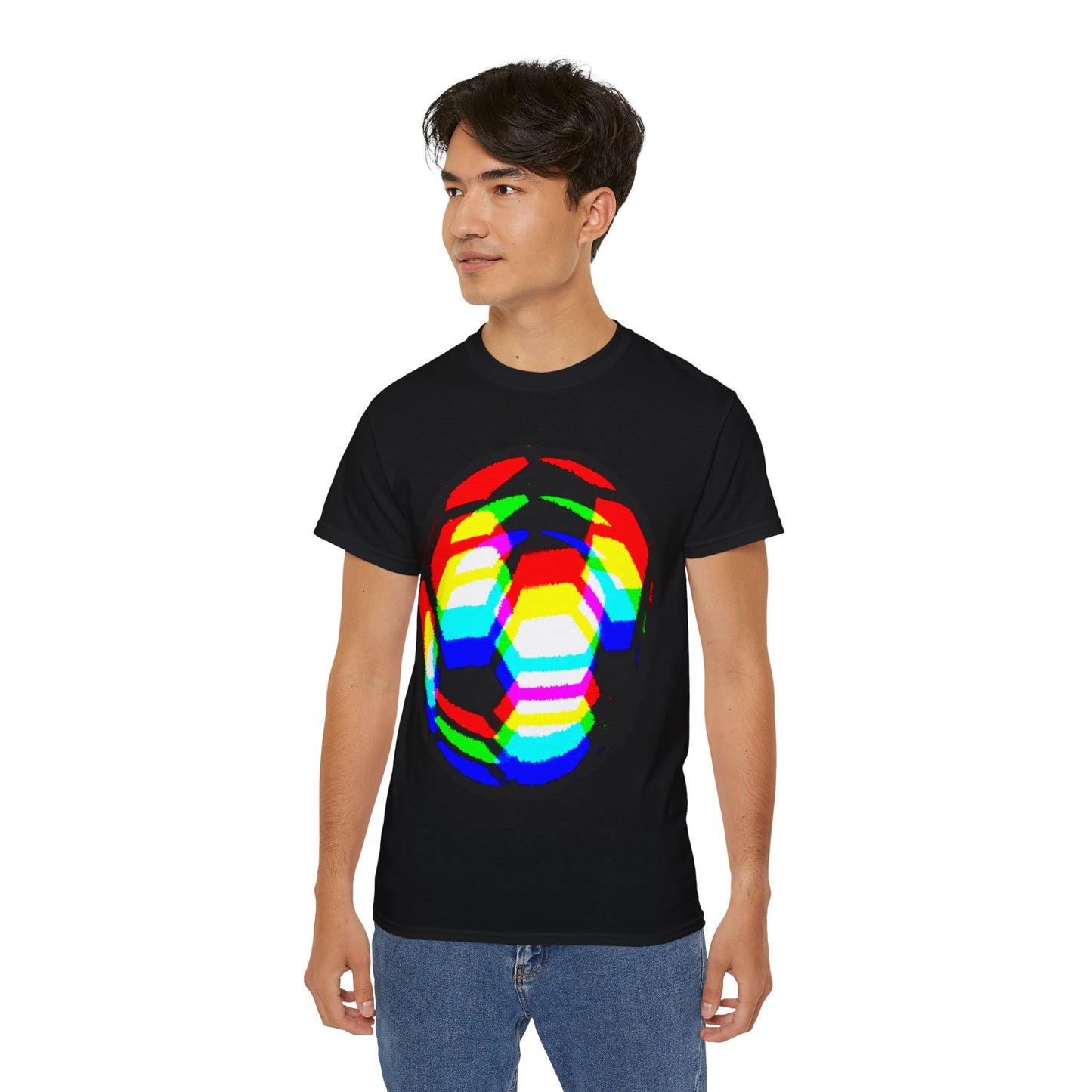 RGB Blurred Soccer Ball Unisex Tee Shirt