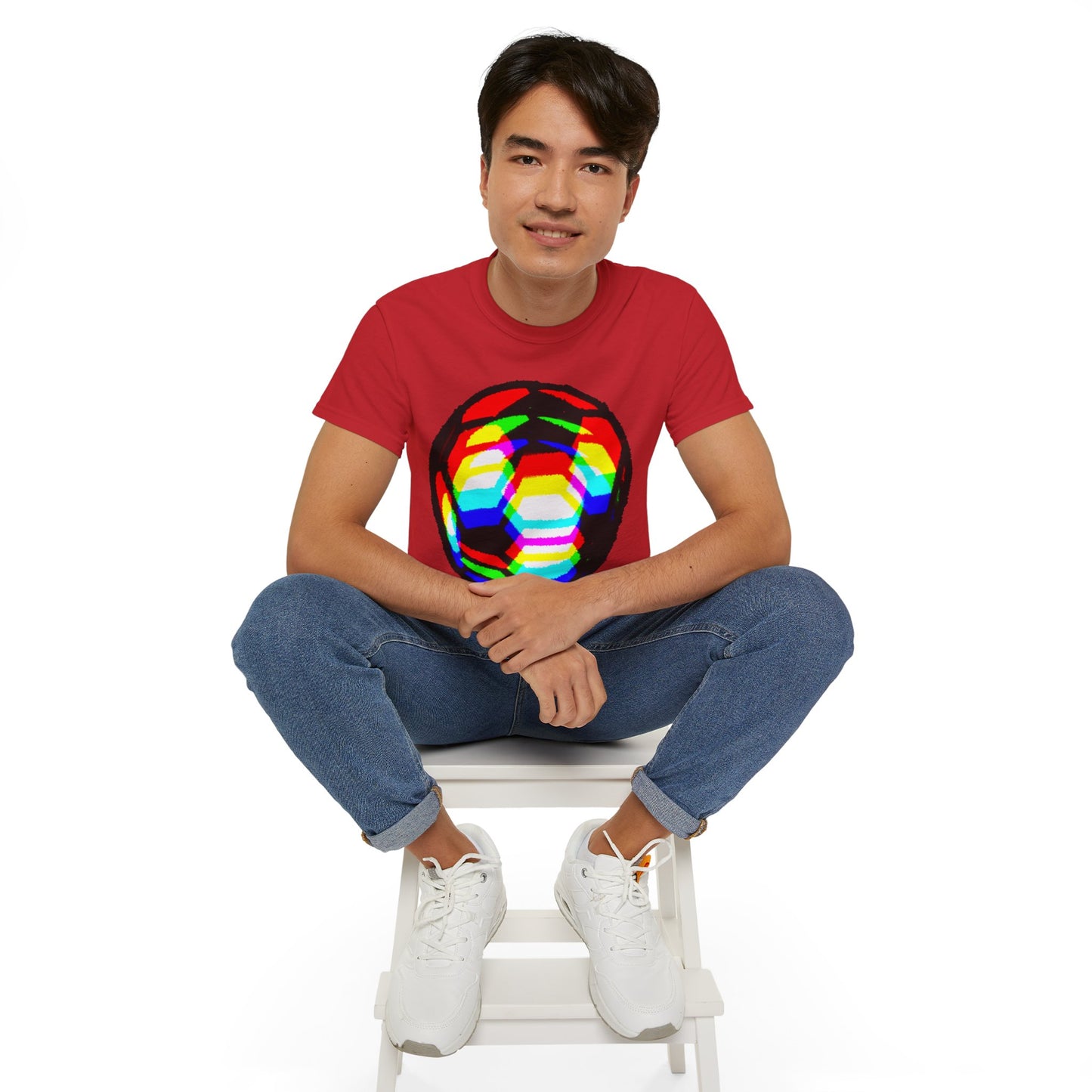 RGB Blurred Soccer Ball Unisex Tee Shirt