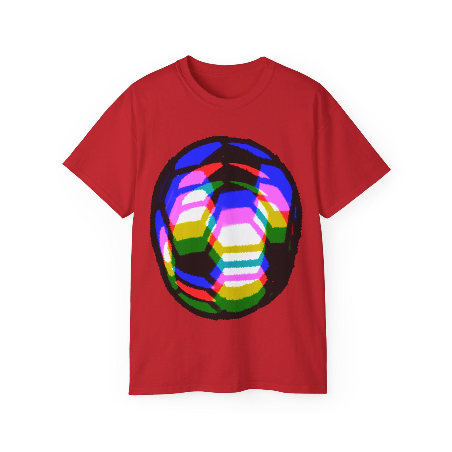 Purple Yellow Magenta Blurred Soccer Ball Unisex Tee Shirt