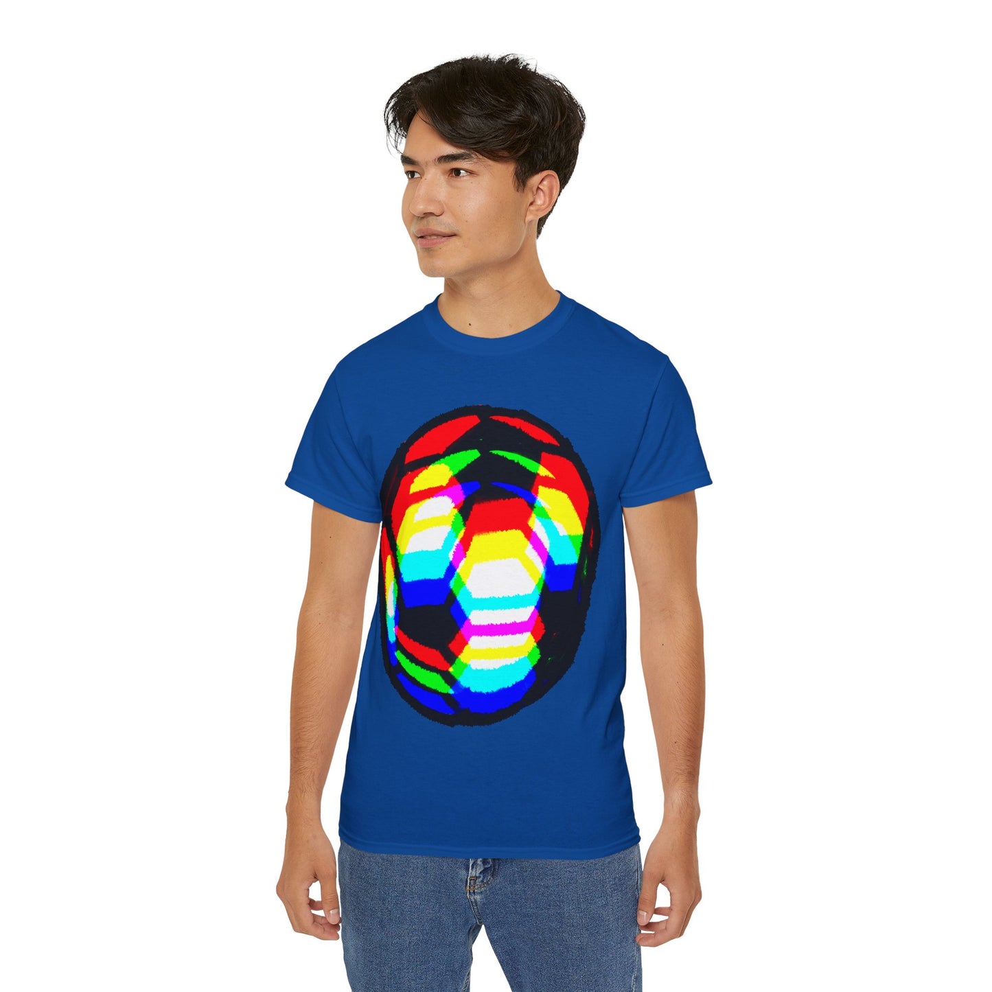 RGB Blurred Soccer Ball Unisex Tee Shirt