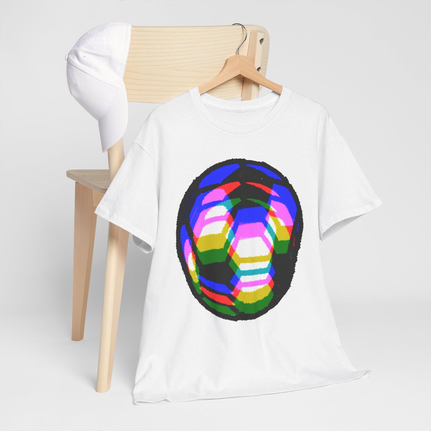 Purple Yellow Blurred Soccer Ball Unisex Tee Shirt