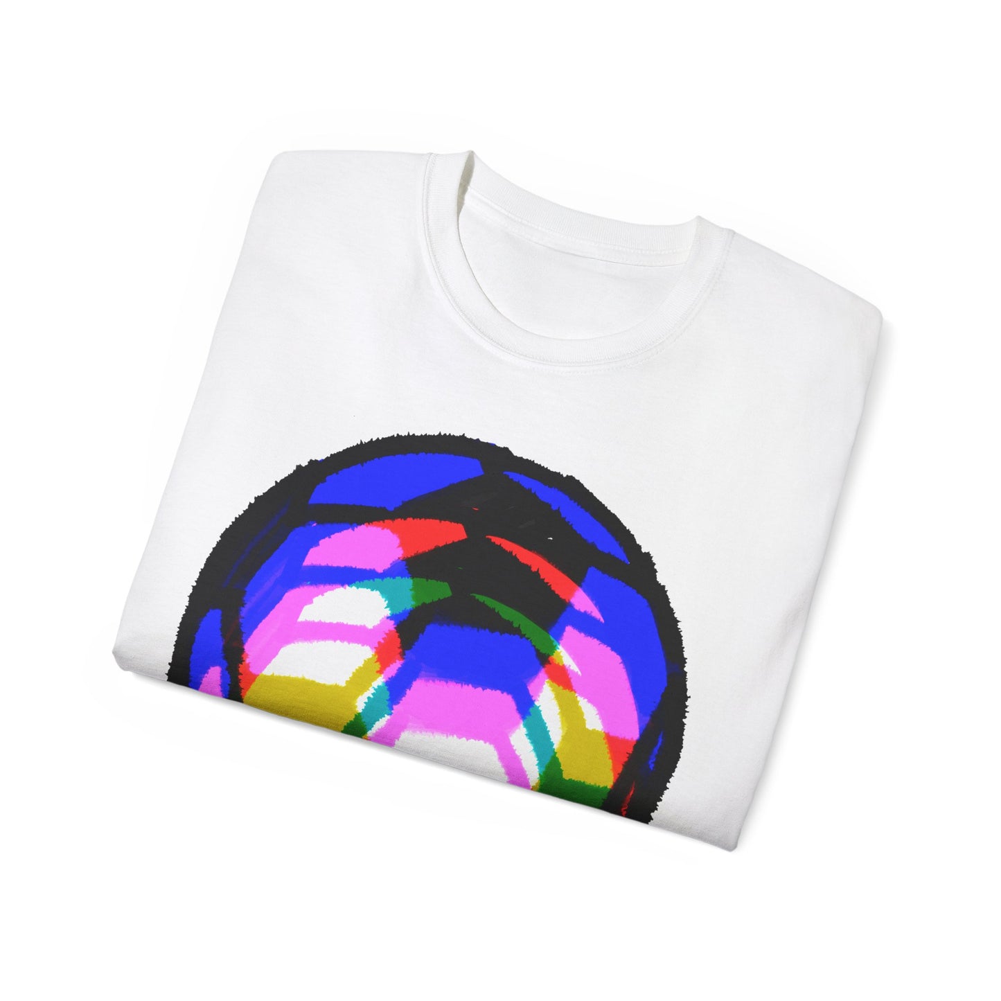 Purple Yellow Magenta Blurred Soccer Ball Unisex Tee Shirt