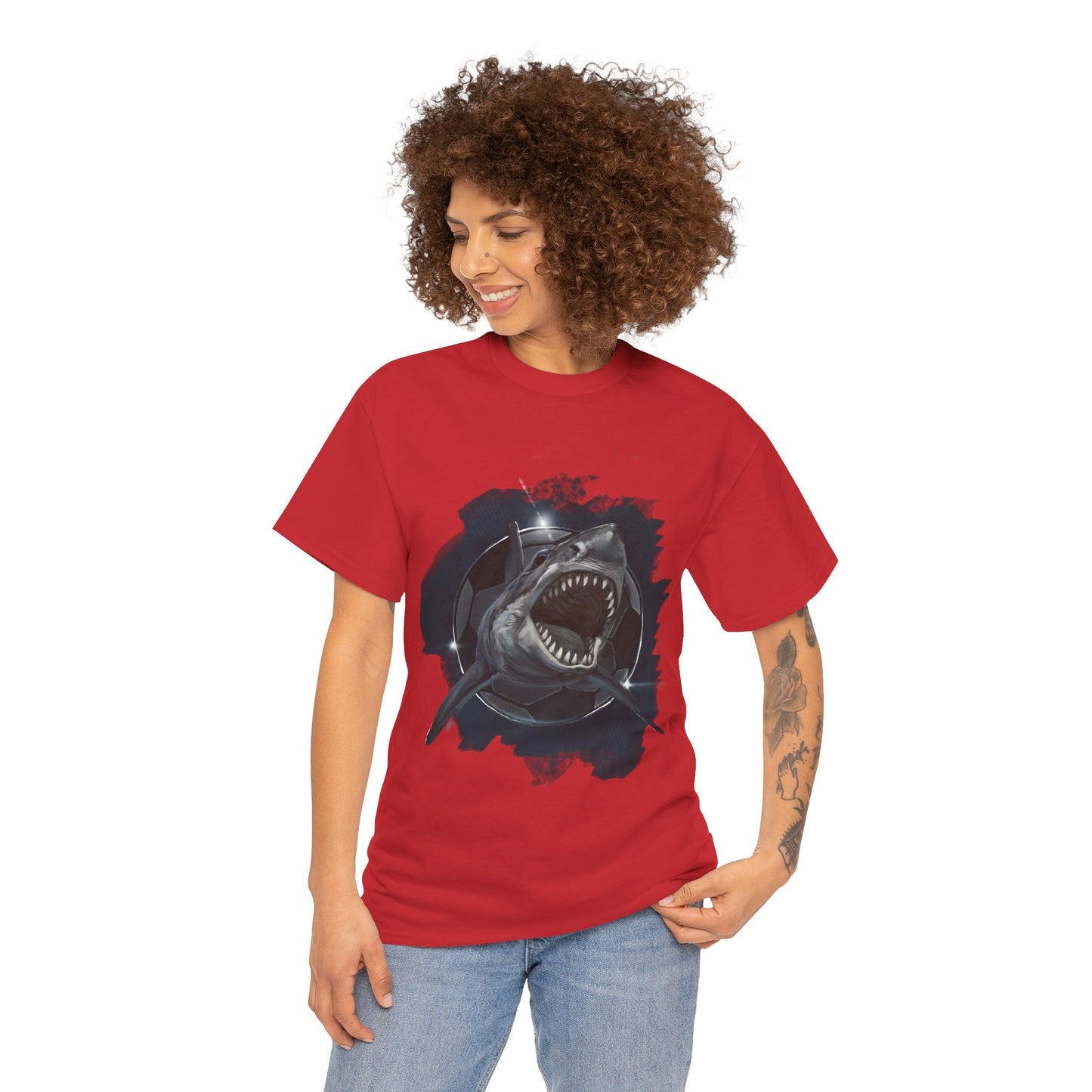 Fearsome Shark Soccer Ball Unisex Tee Shirt