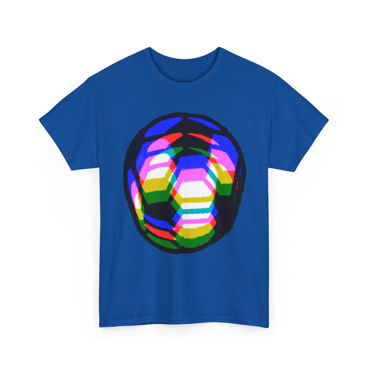 Purple Yellow Blurred Soccer Ball Unisex Tee Shirt