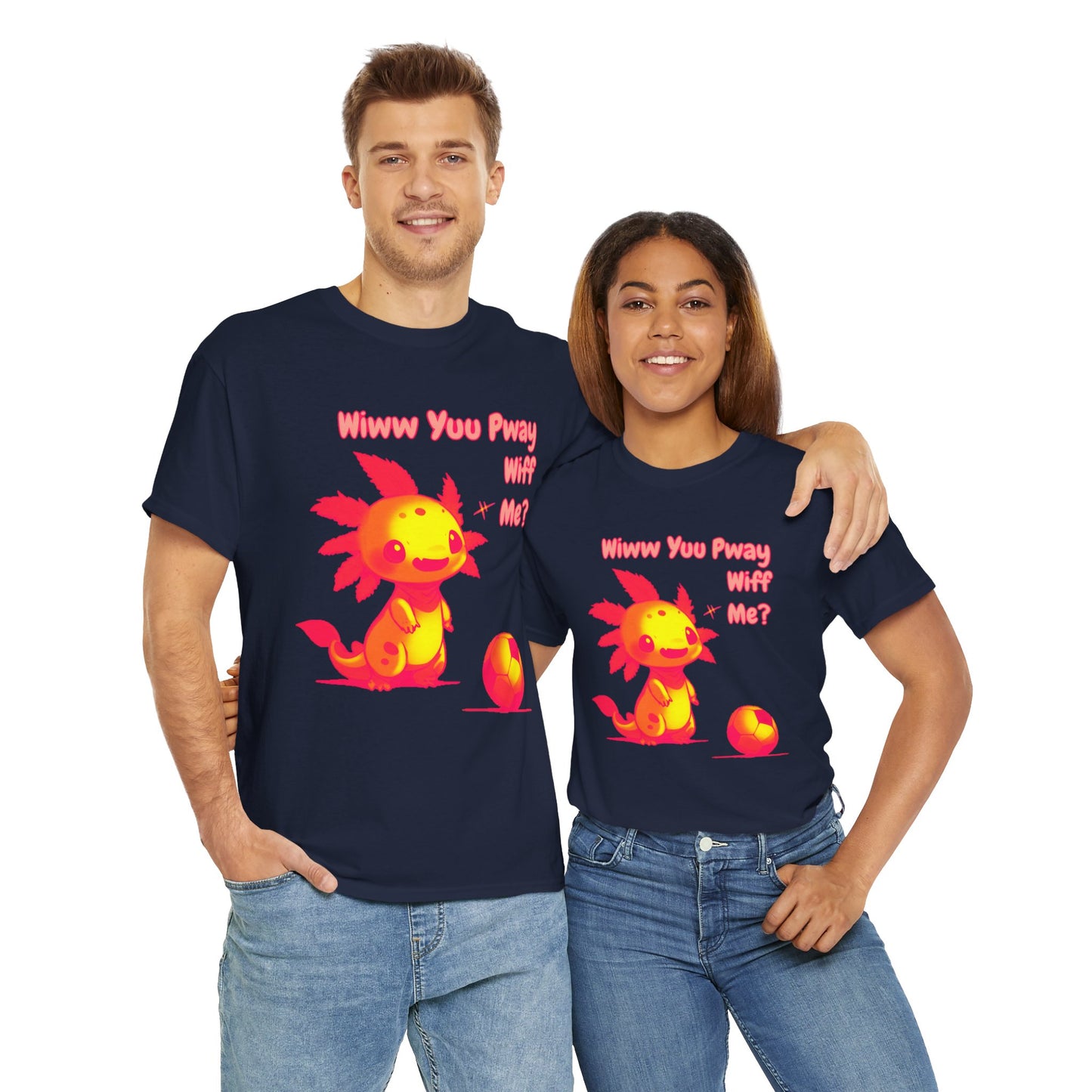 Wiww You Pway Wiff Me Soccer Axolotl Sherbet Unisex Tee Shirt