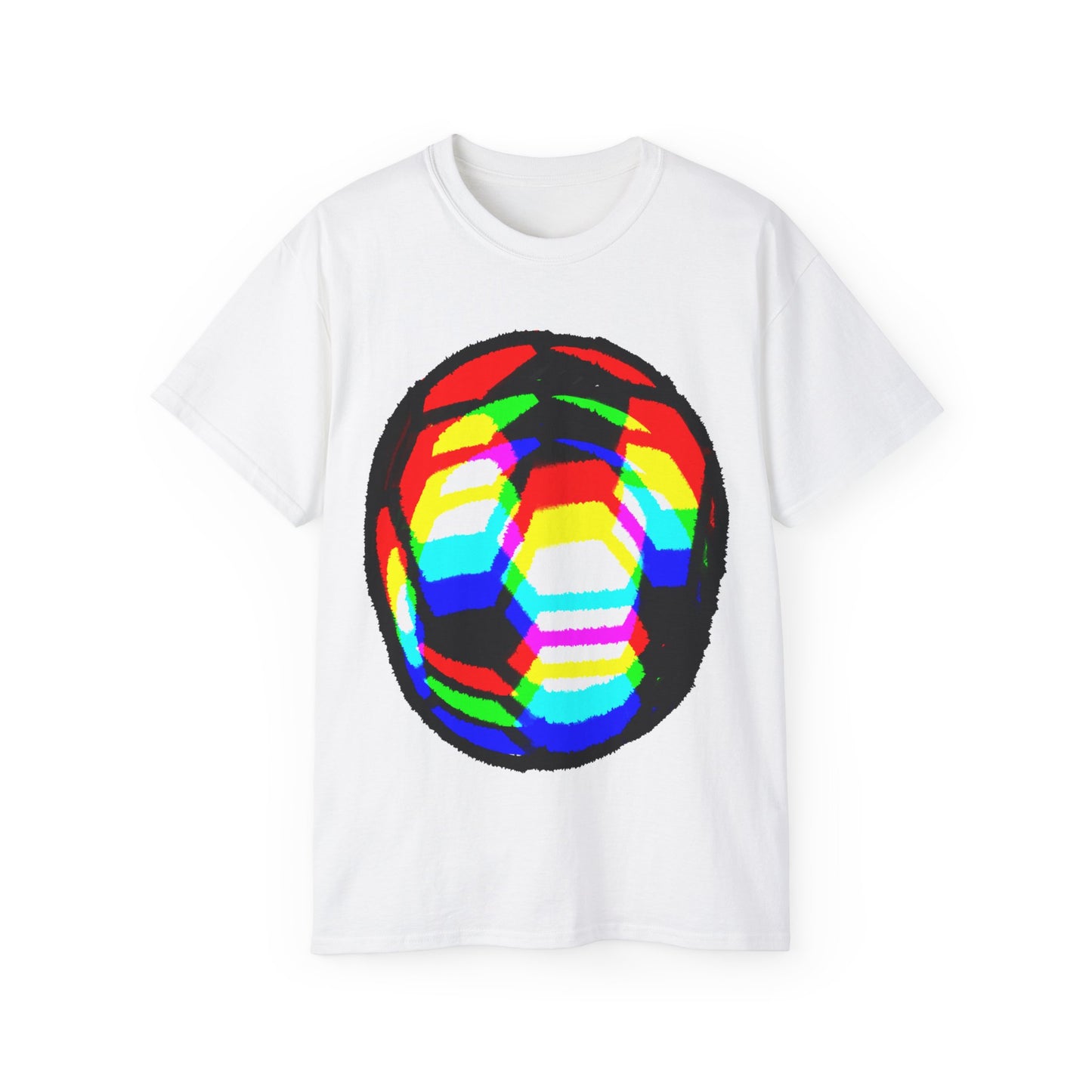 RGB Blurred Soccer Ball Unisex Tee Shirt