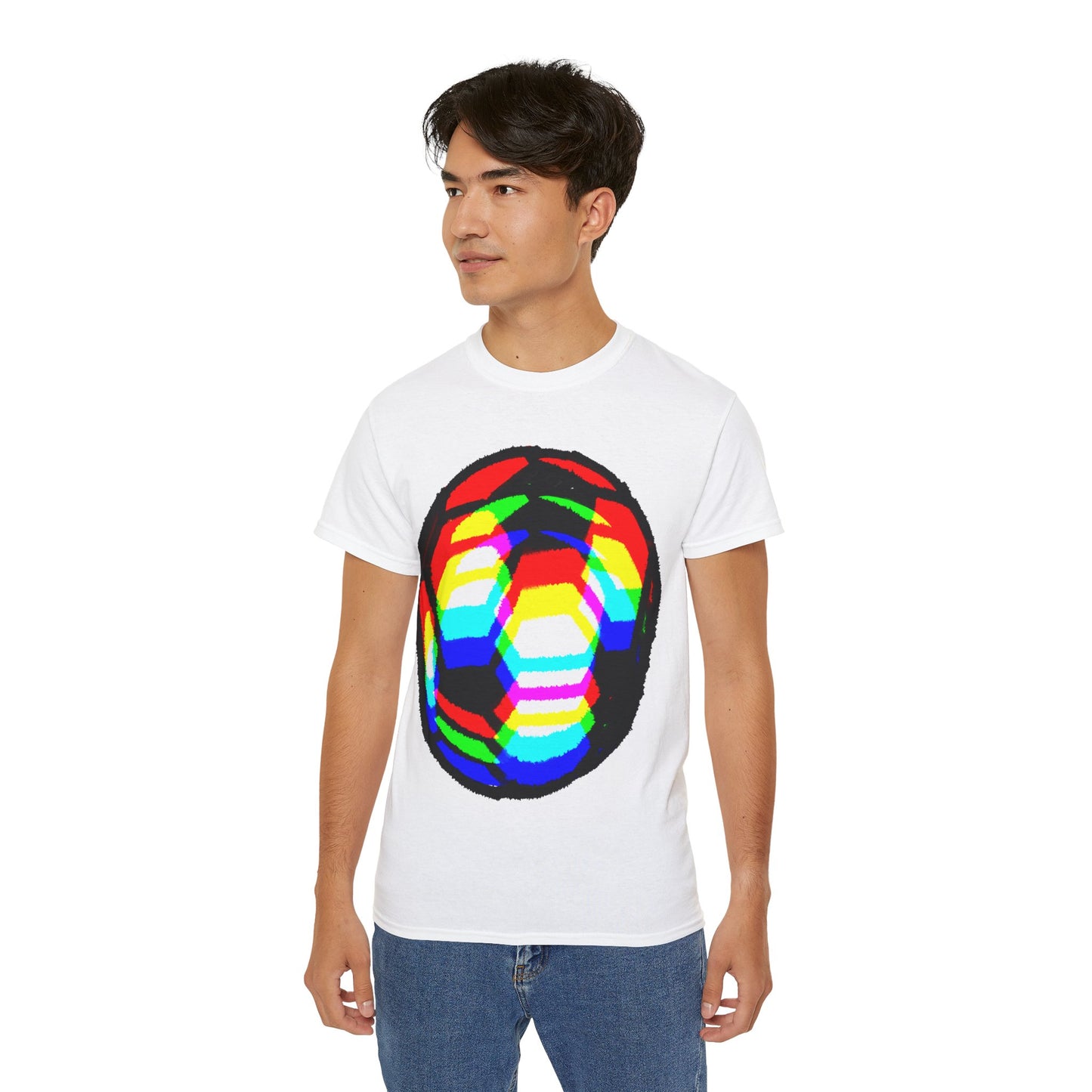 RGB Blurred Soccer Ball Unisex Tee Shirt