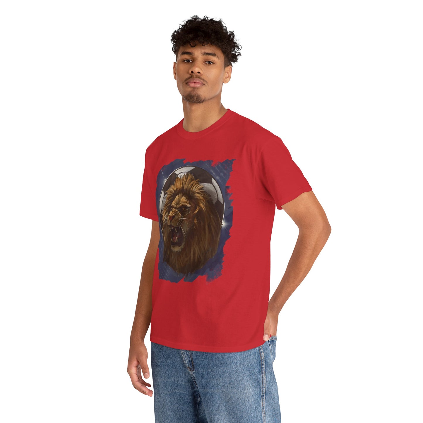 Fierce Lion Soccer Ball Unisex Tee Shirt