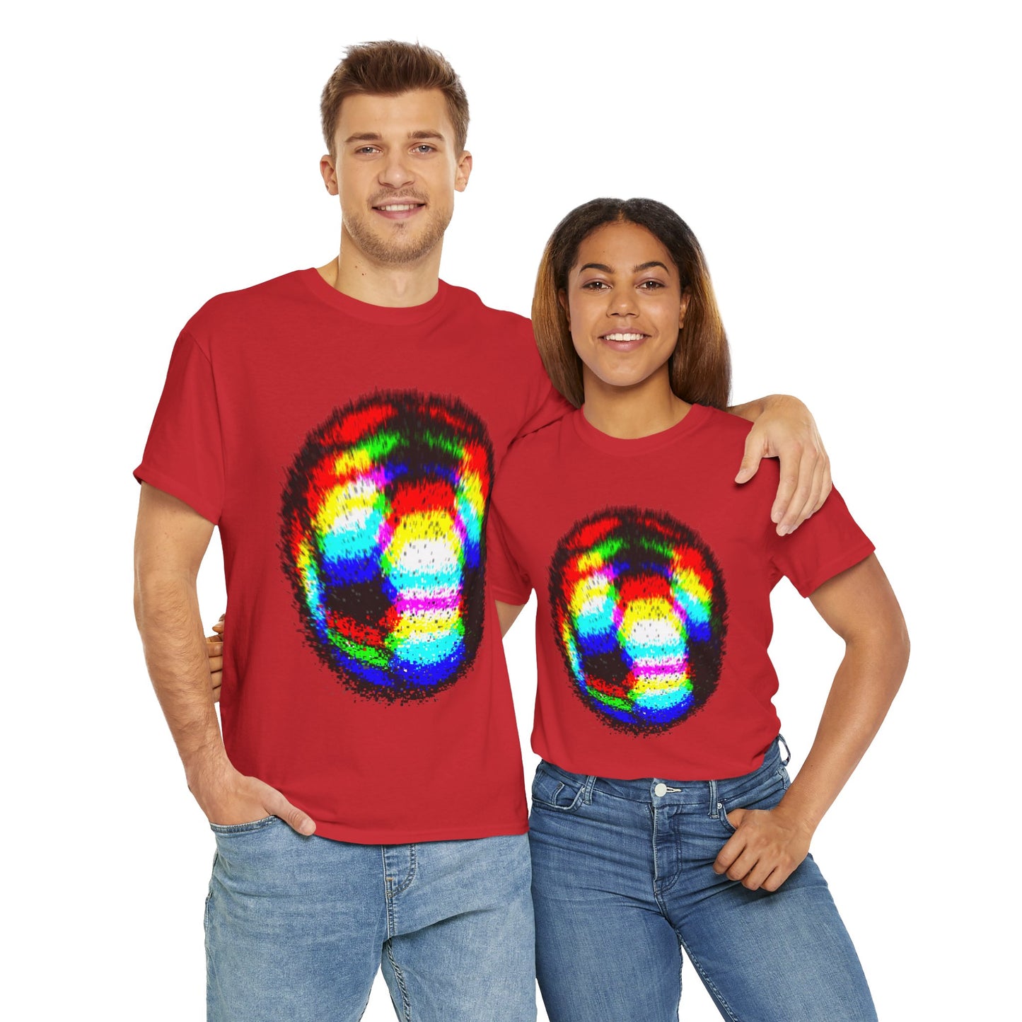 Blurred Fuzzy RGB Soccer Ball Unisex Tee Shirt