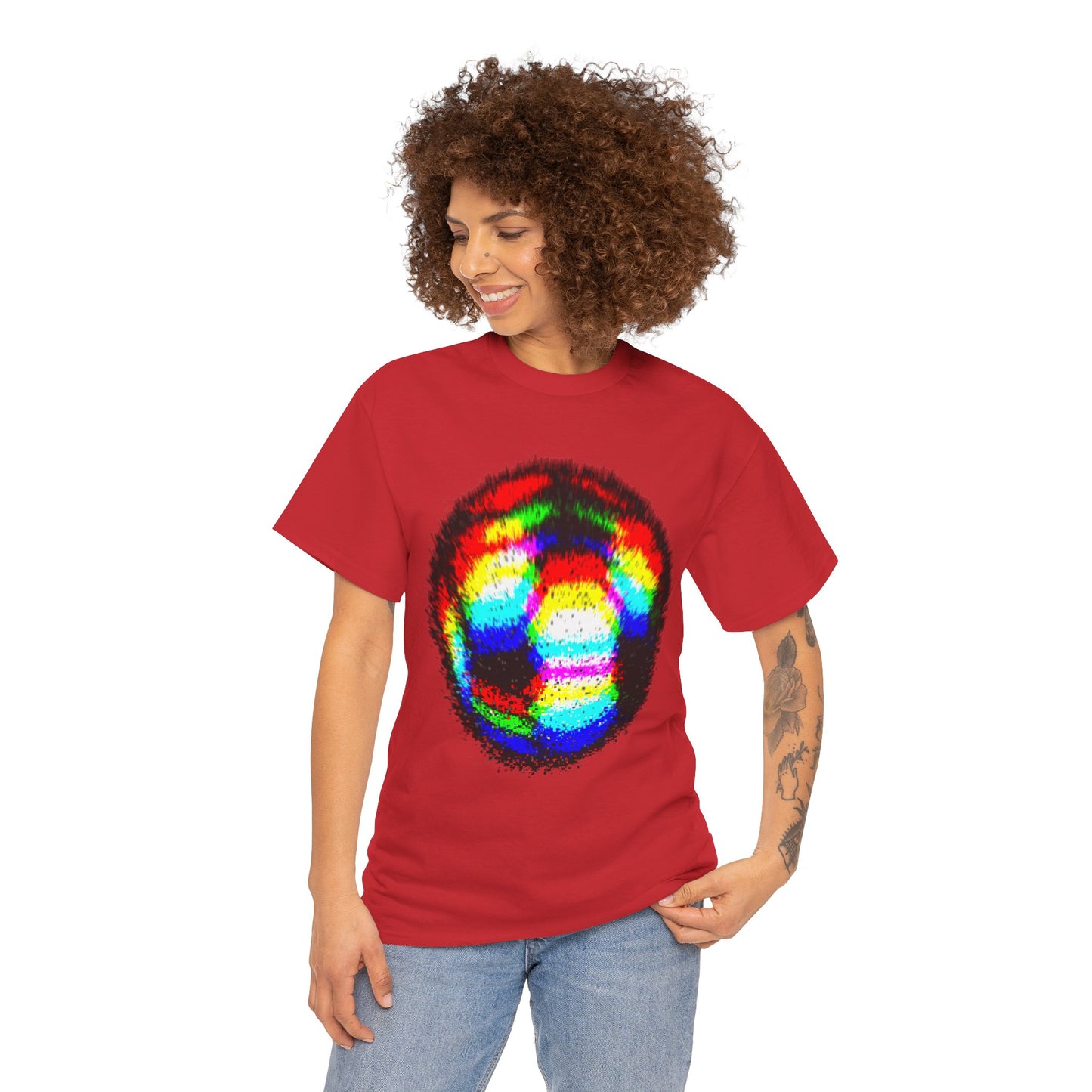 Blurred Fuzzy RGB Soccer Ball Unisex Tee Shirt