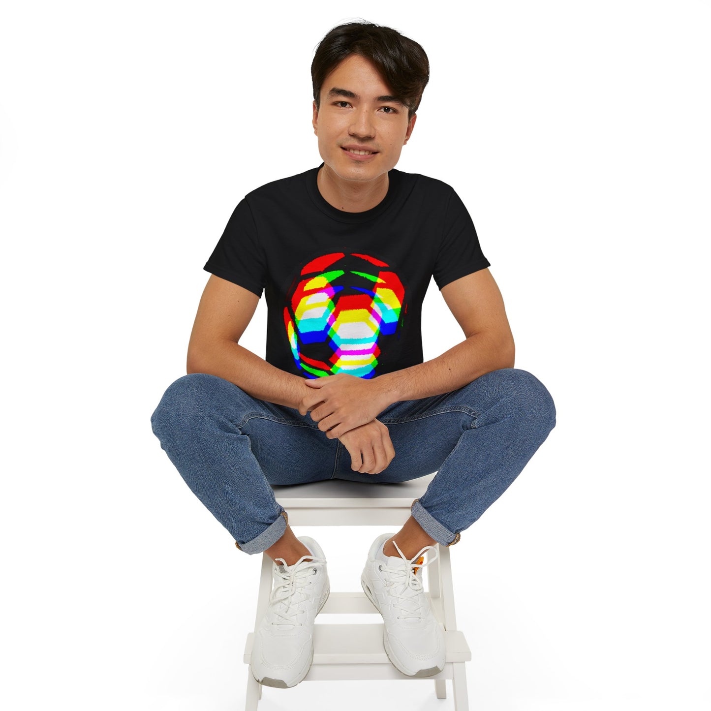 RGB Blurred Soccer Ball Unisex Tee Shirt