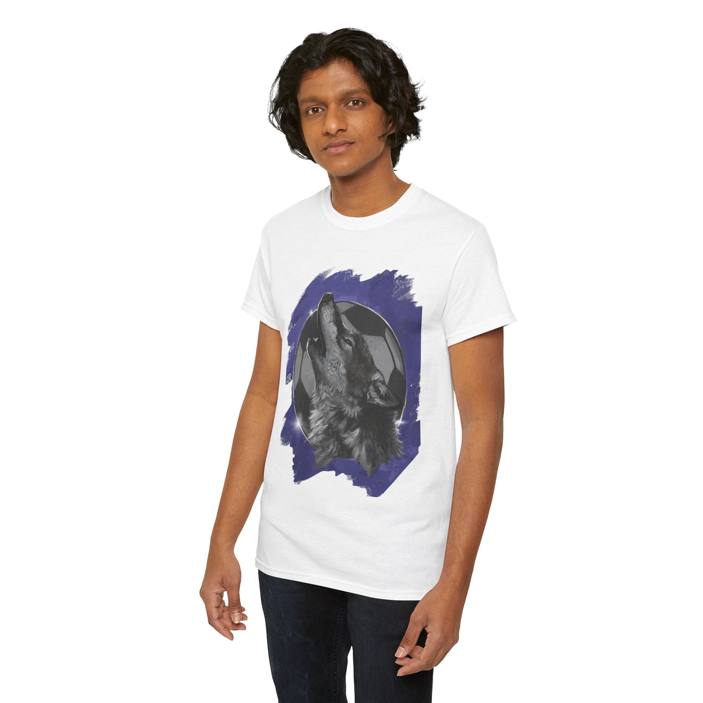 Howling Wolf Soccer Ball Unisex Tee Shirt