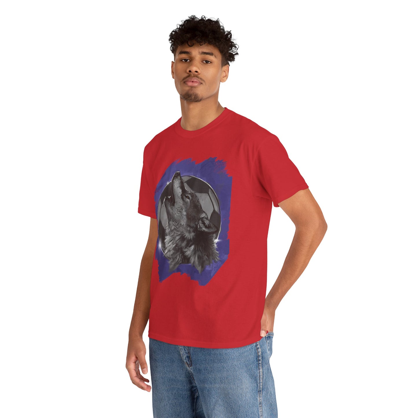 Howling Wolf Soccer Ball Unisex Tee Shirt