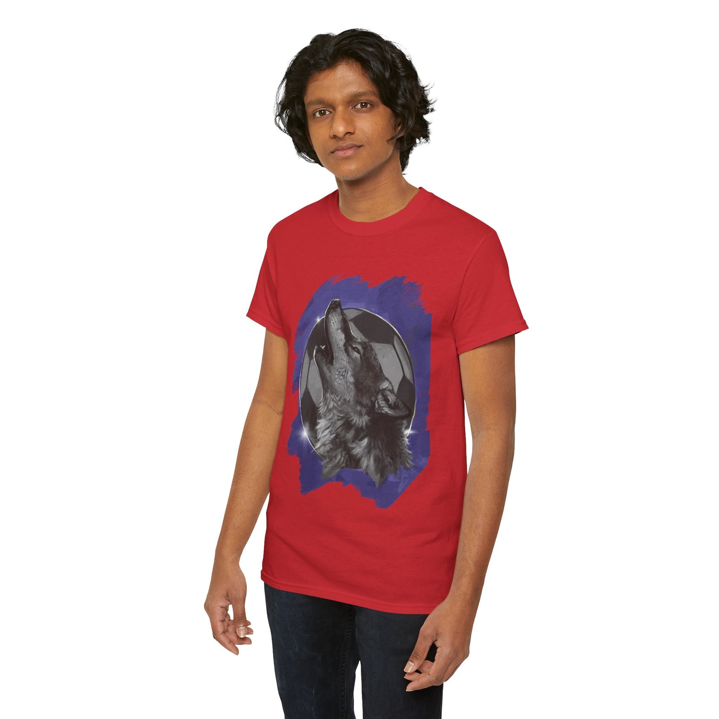 Howling Wolf Soccer Ball Unisex Tee Shirt