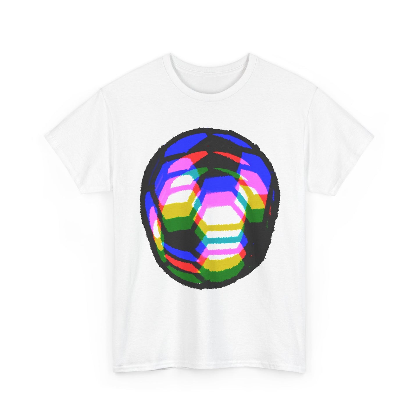 Purple Yellow Blurred Soccer Ball Unisex Tee Shirt