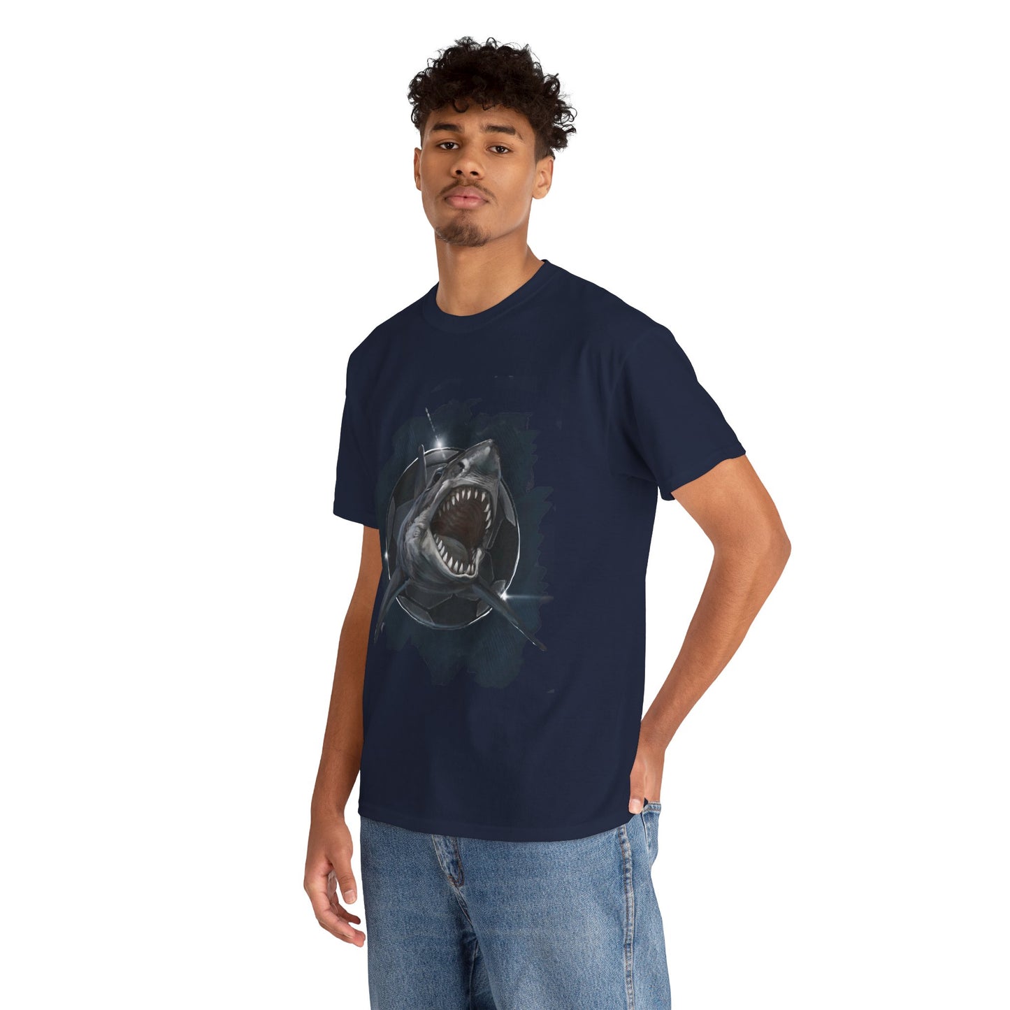 Fearsome Shark Soccer Ball Unisex Tee Shirt