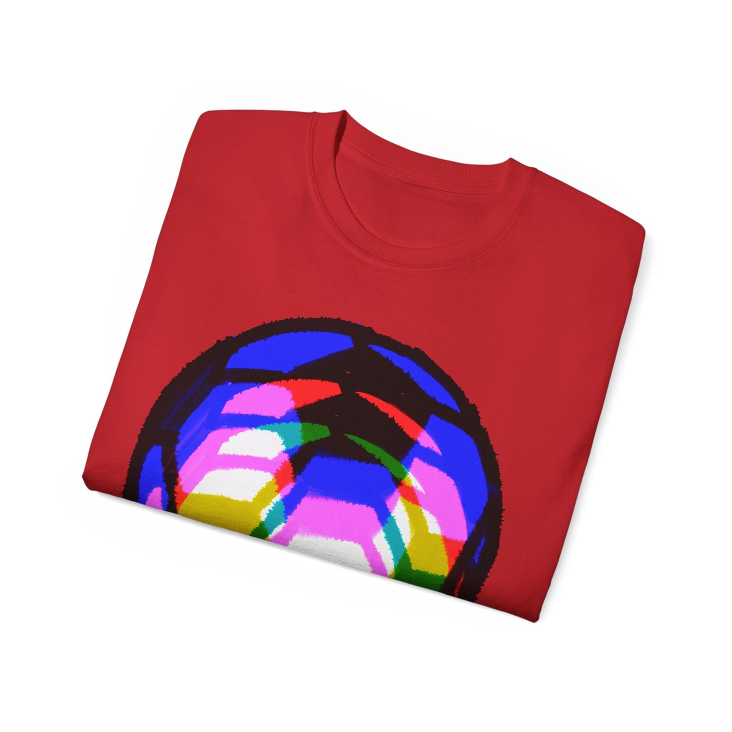 Purple Yellow Magenta Blurred Soccer Ball Unisex Tee Shirt