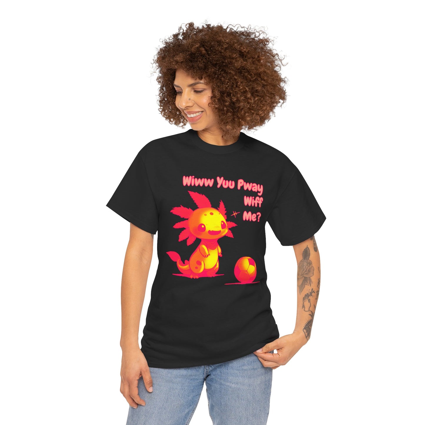 Wiww You Pway Wiff Me Soccer Axolotl Sherbet Unisex Tee Shirt