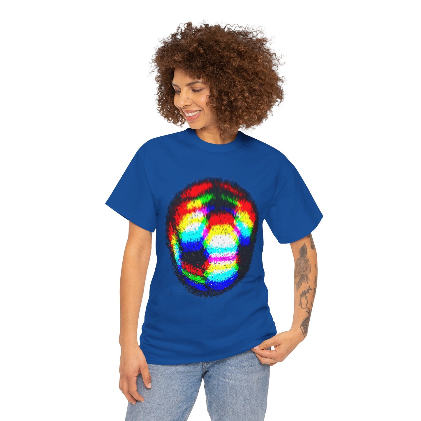 Blurred Fuzzy RGB Soccer Ball Unisex Tee Shirt