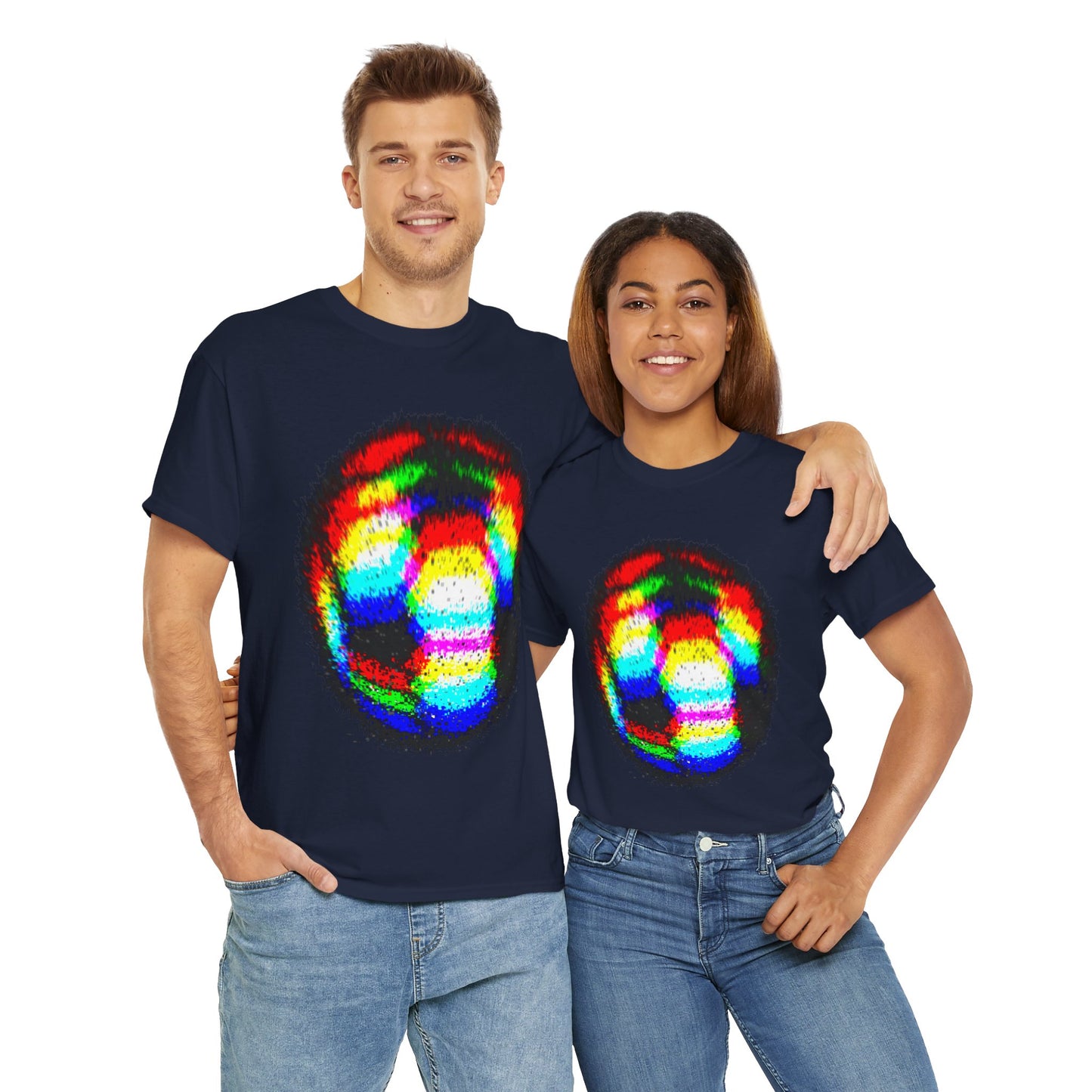 Blurred Fuzzy RGB Soccer Ball Unisex Tee Shirt