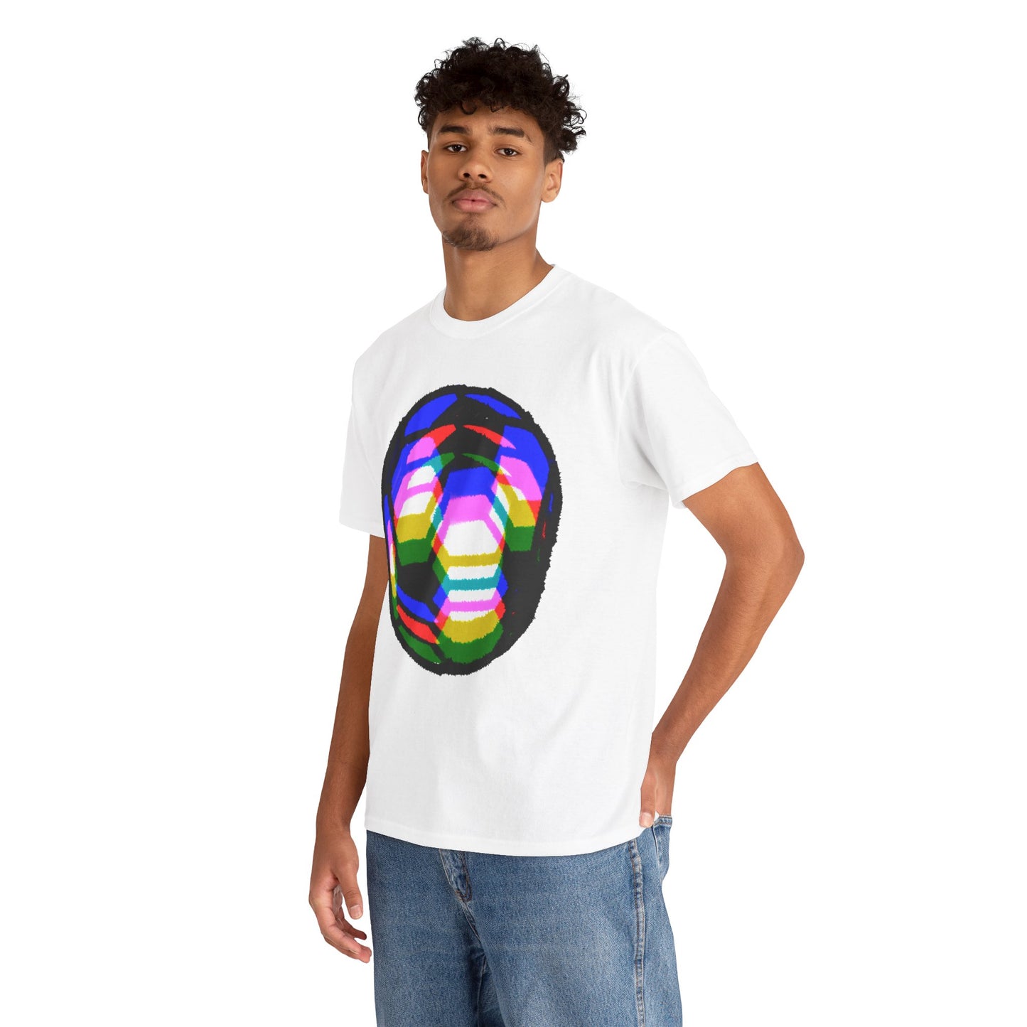 Purple Yellow Blurred Soccer Ball Unisex Tee Shirt