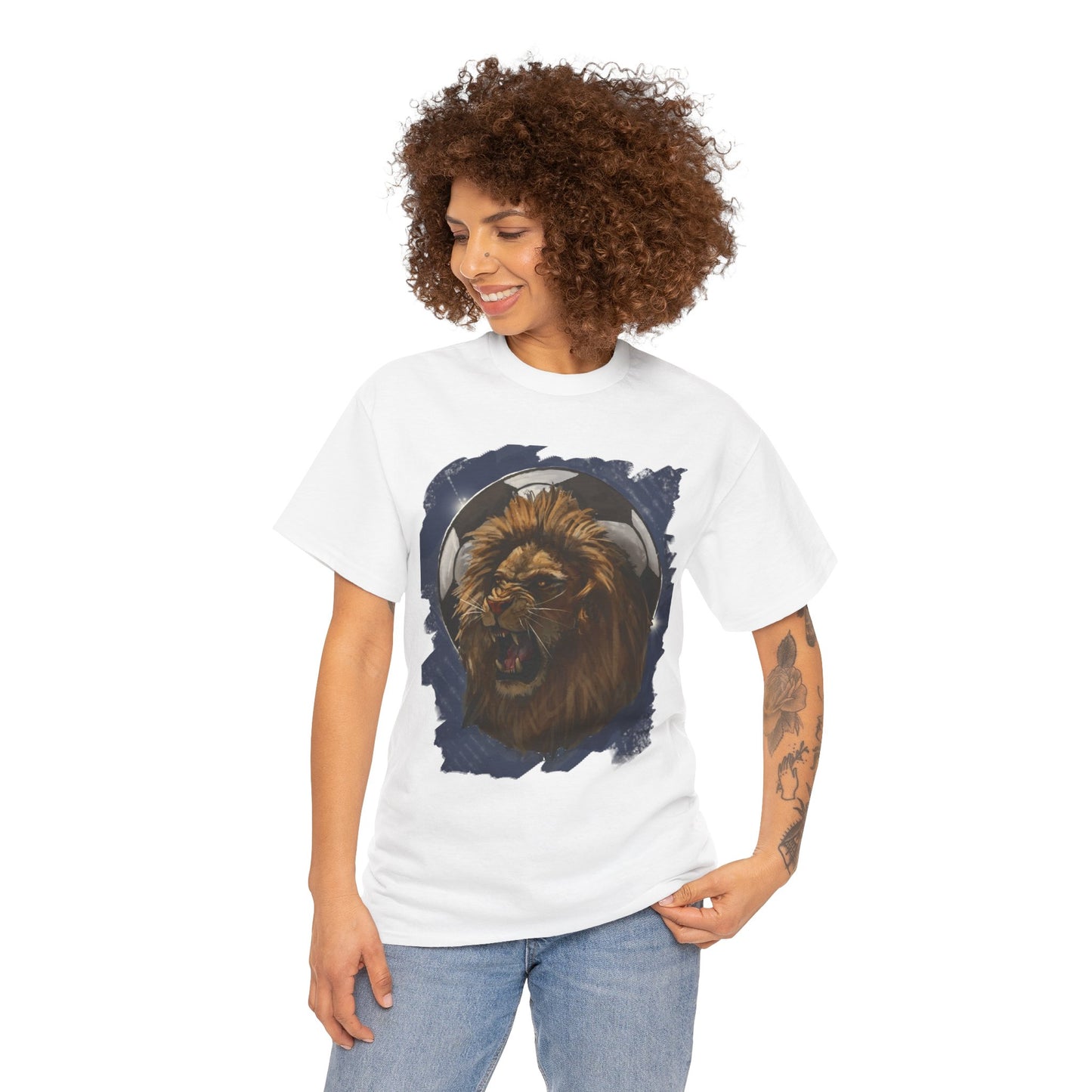 Fierce Lion Soccer Ball Unisex Tee Shirt