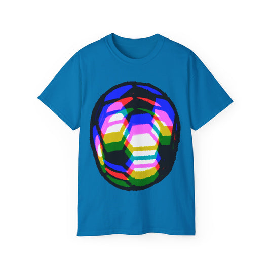 Purple Yellow Magenta Blurred Soccer Ball Unisex Tee Shirt