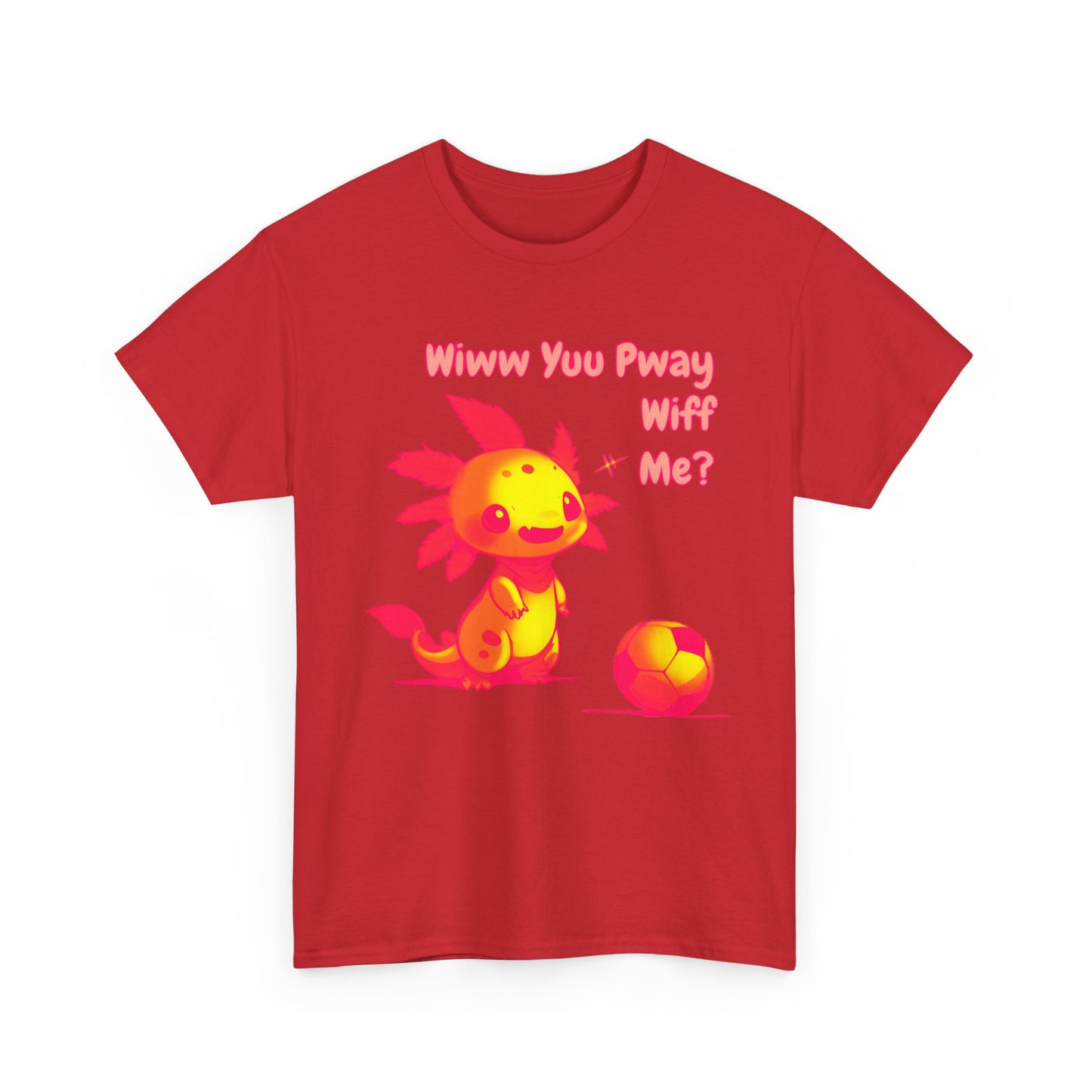 Wiww You Pway Wiff Me Soccer Axolotl Sherbet Unisex Tee Shirt