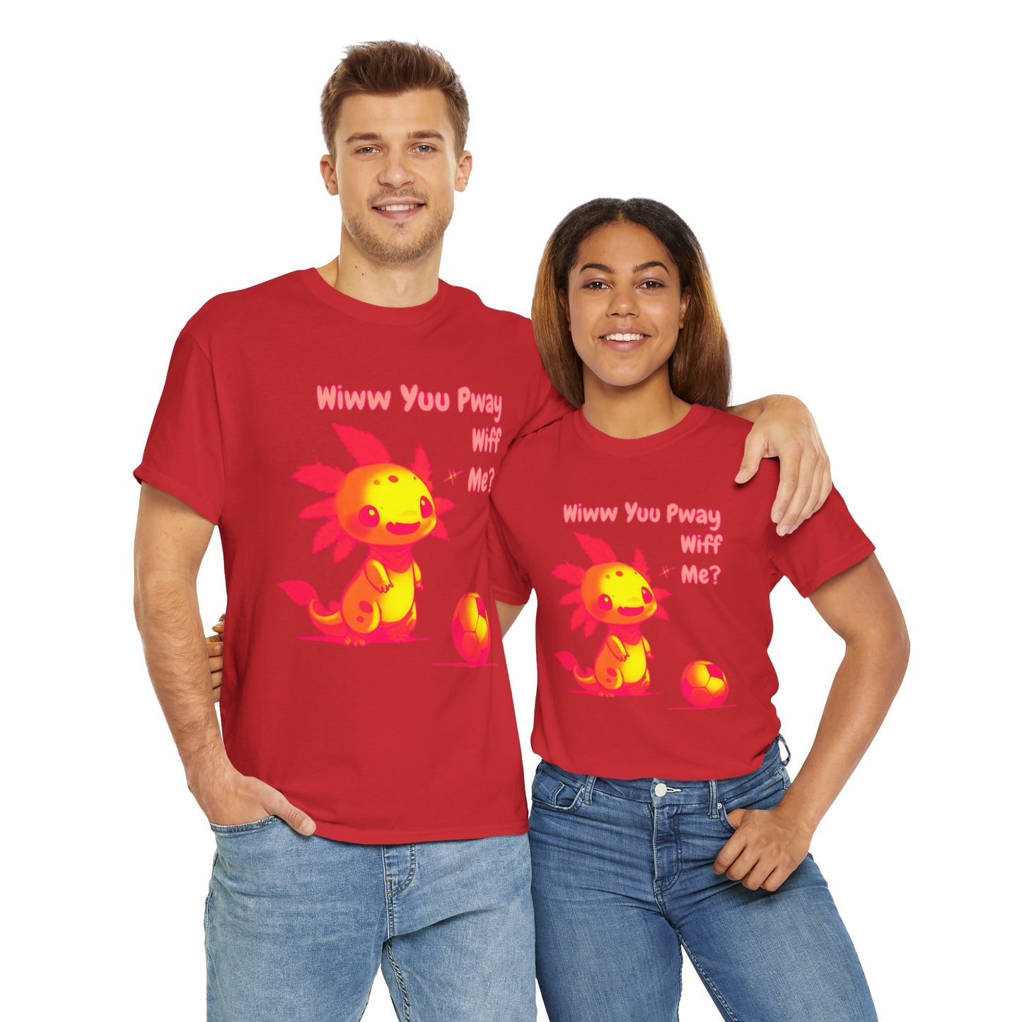 Wiww You Pway Wiff Me Soccer Axolotl Sherbet Unisex Tee Shirt