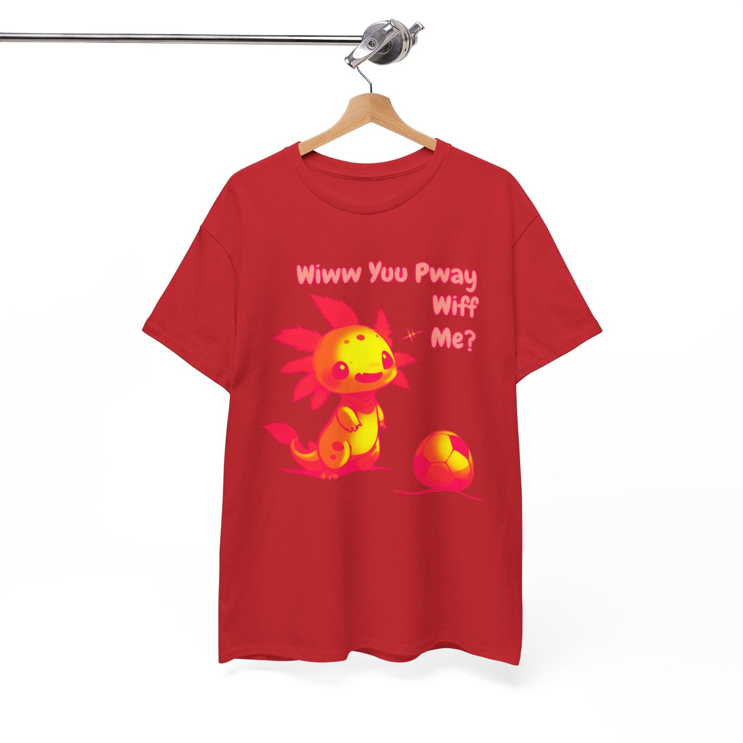 Wiww You Pway Wiff Me Soccer Axolotl Sherbet Unisex Tee Shirt