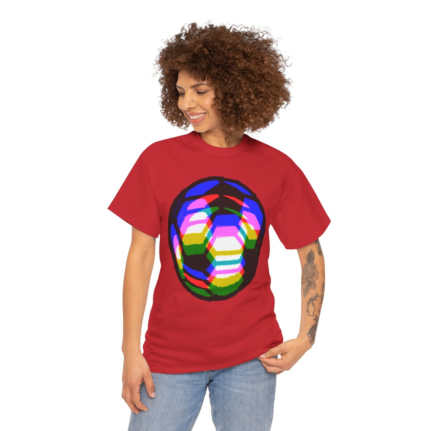 Purple Yellow Blurred Soccer Ball Unisex Tee Shirt