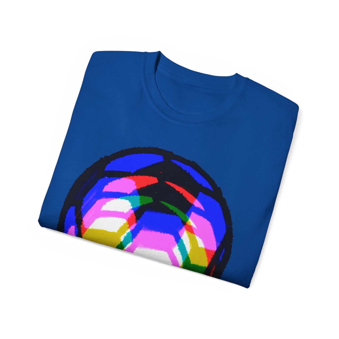 Purple Yellow Magenta Blurred Soccer Ball Unisex Tee Shirt