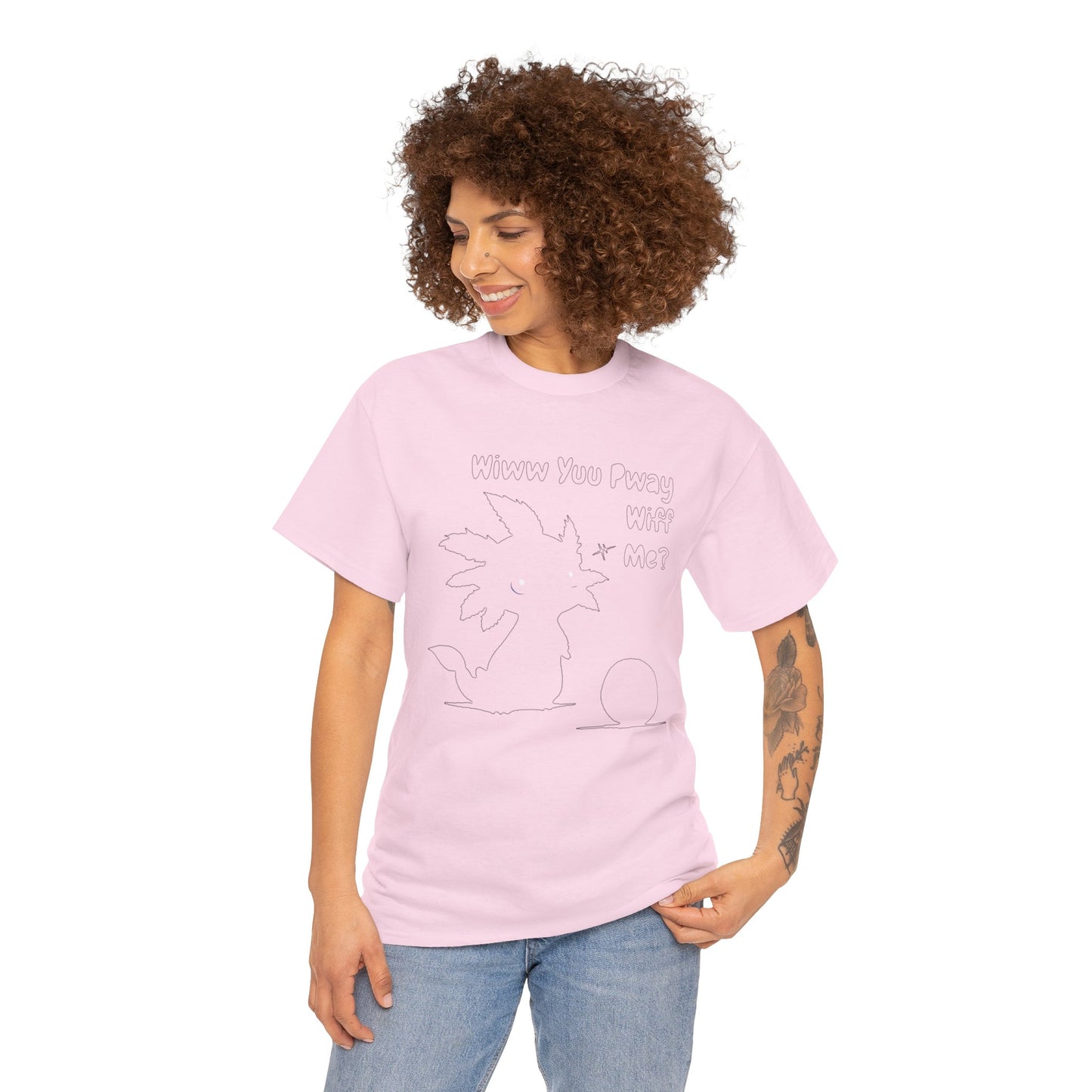 Wiww You Pway Wiff Me Soccer Axolotl Subtle Outline Unisex Tee Shirt