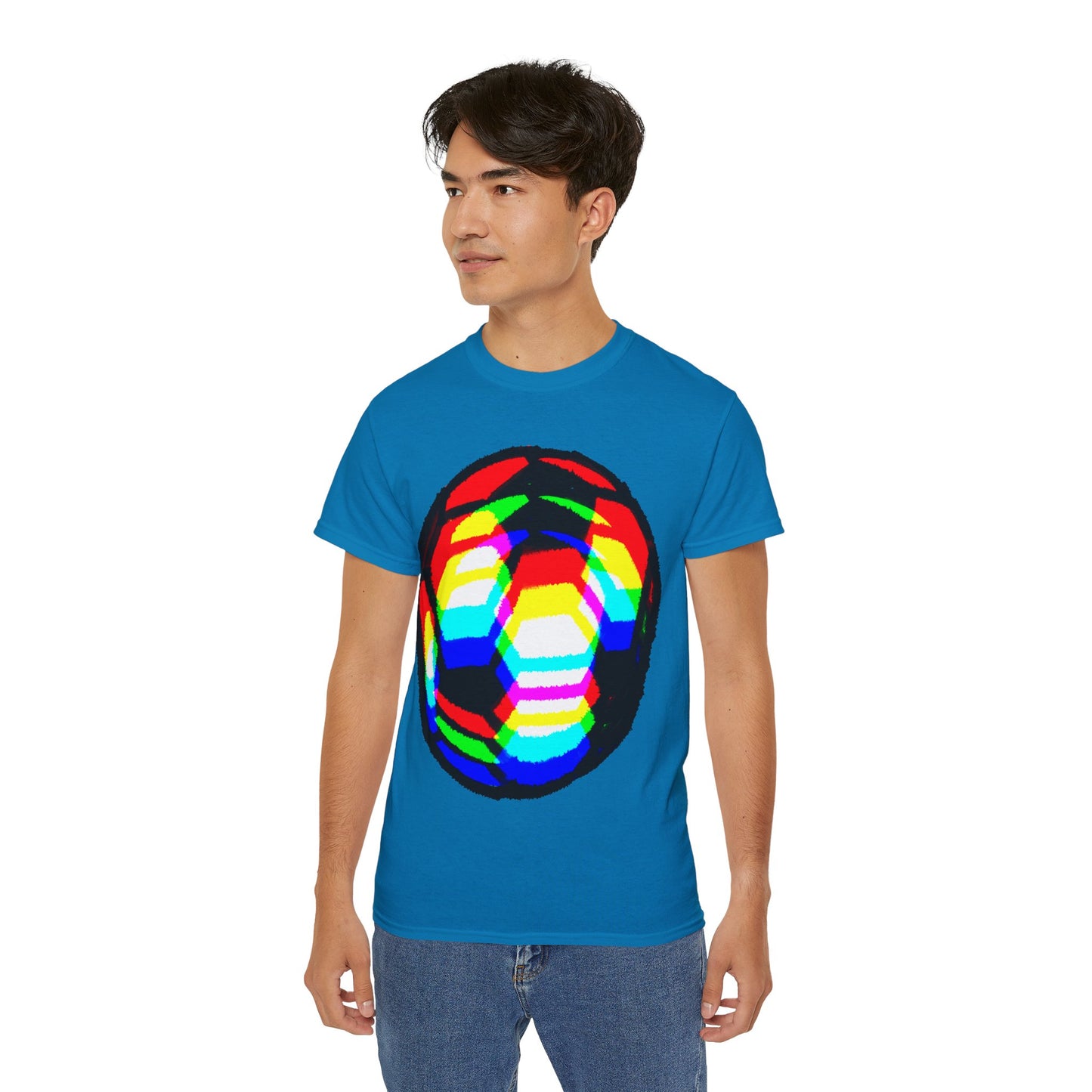 RGB Blurred Soccer Ball Unisex Tee Shirt