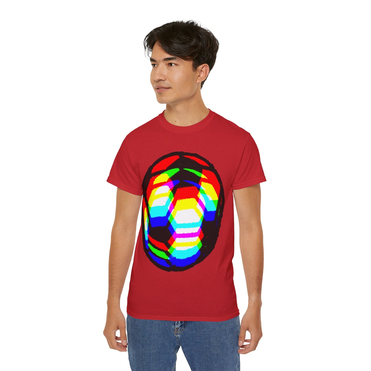 RGB Blurred Soccer Ball Unisex Tee Shirt