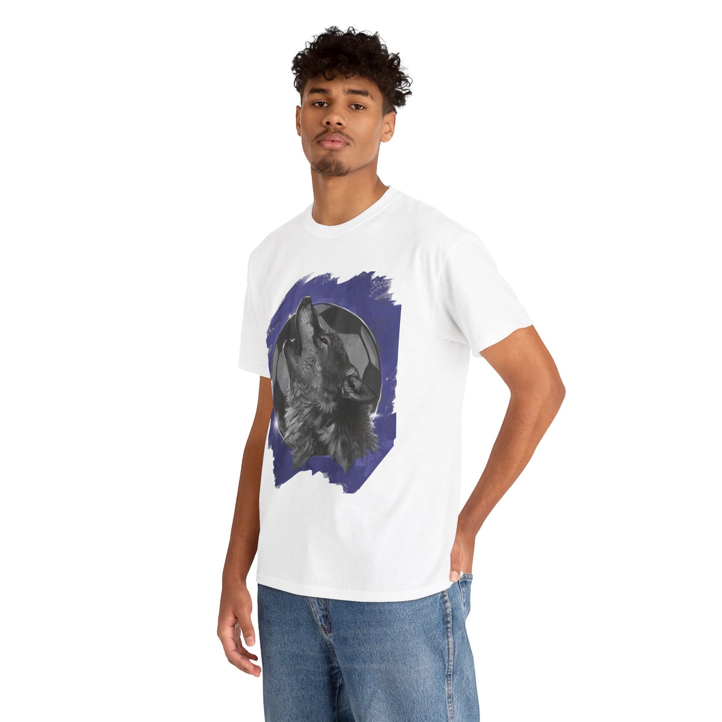 Howling Wolf Soccer Ball Unisex Tee Shirt