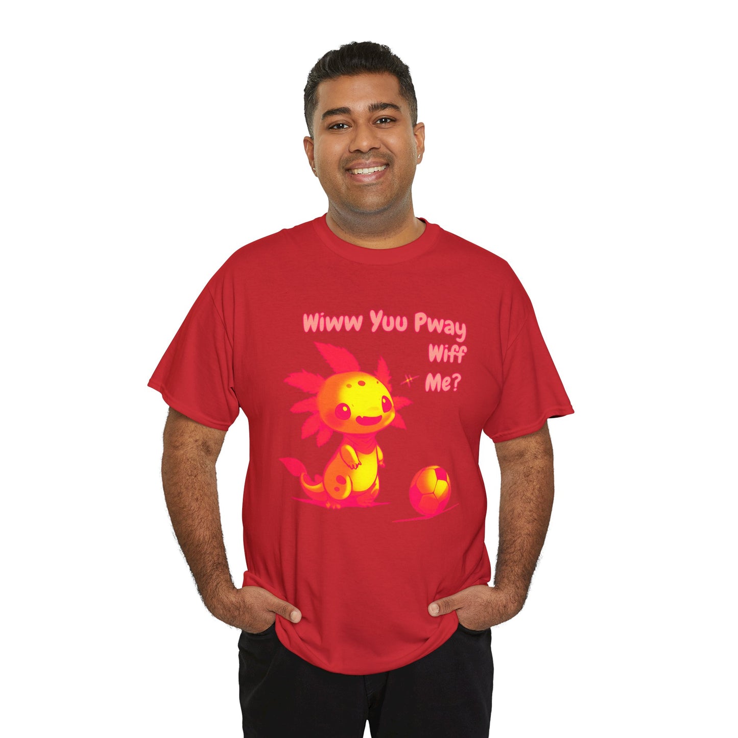 Wiww You Pway Wiff Me Soccer Axolotl Sherbet Unisex Tee Shirt