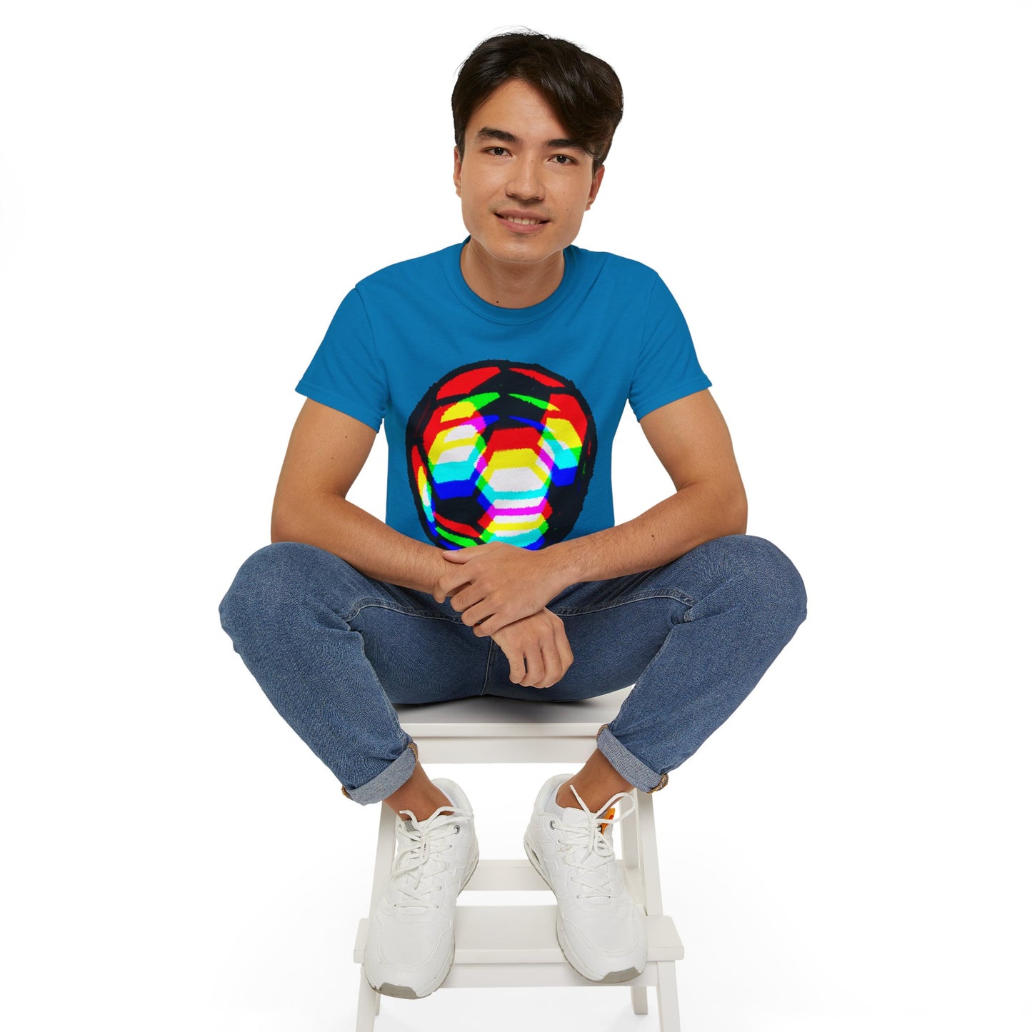 RGB Blurred Soccer Ball Unisex Tee Shirt