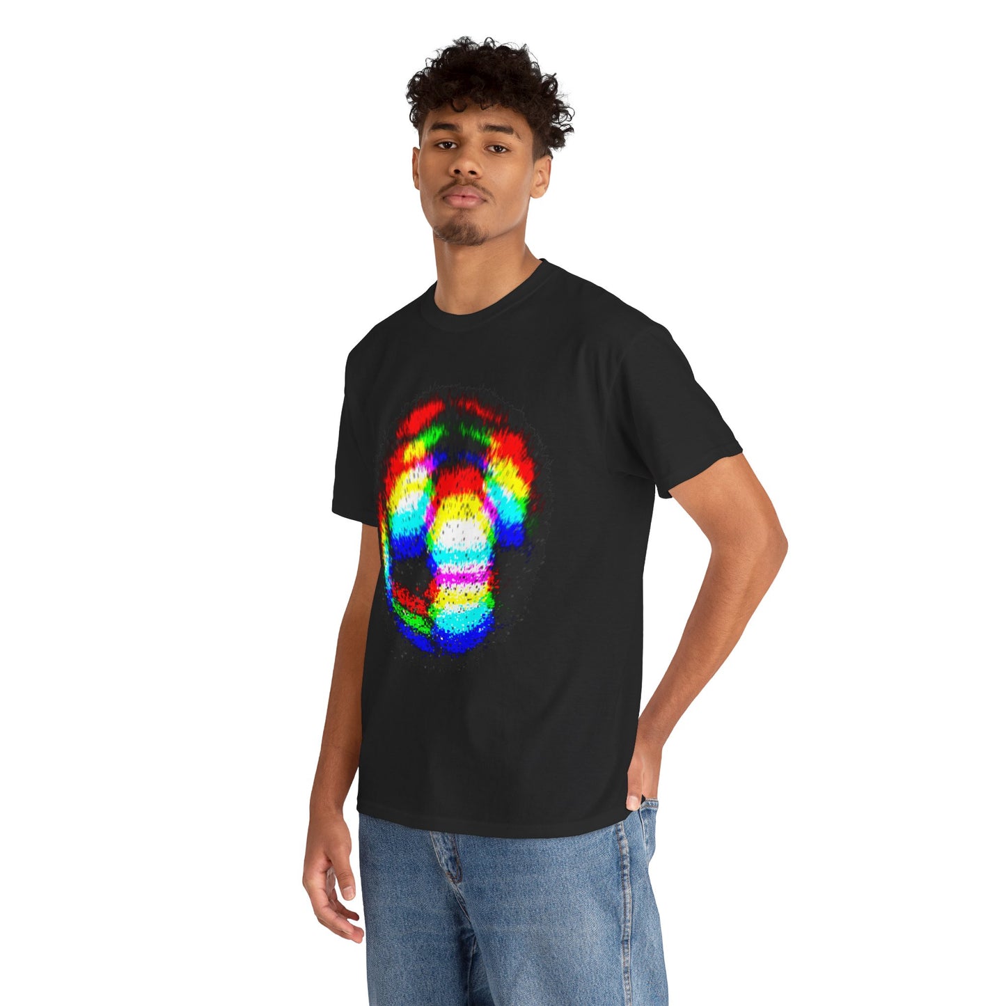 Blurred Fuzzy RGB Soccer Ball Unisex Tee Shirt