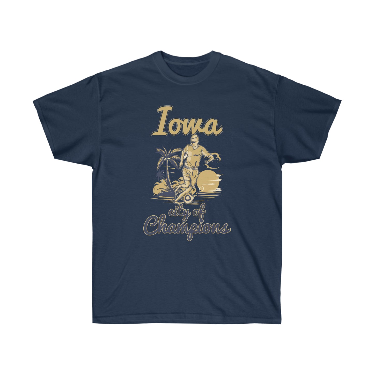 Iowa, City of Champions Vintage Unisex Ultra Cotton Soccer Tee Shirt