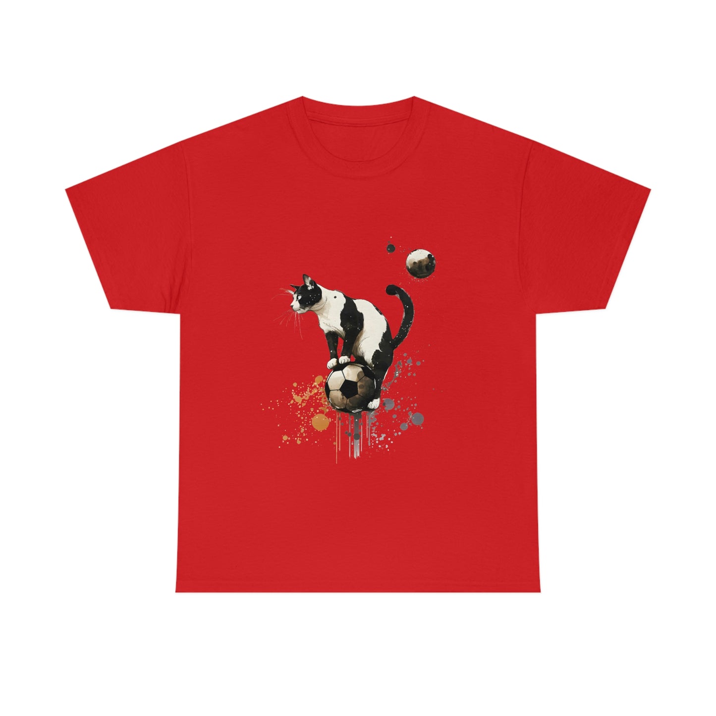 Cat on a Ball, Balancing Cat Facing Left, Unisex Ultra Cotton Soccer Tee Shirt