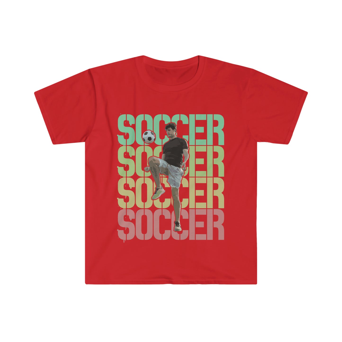 Soccer Soccer Soccer Soccer Unisex Softstyle Soccer T-Shirt