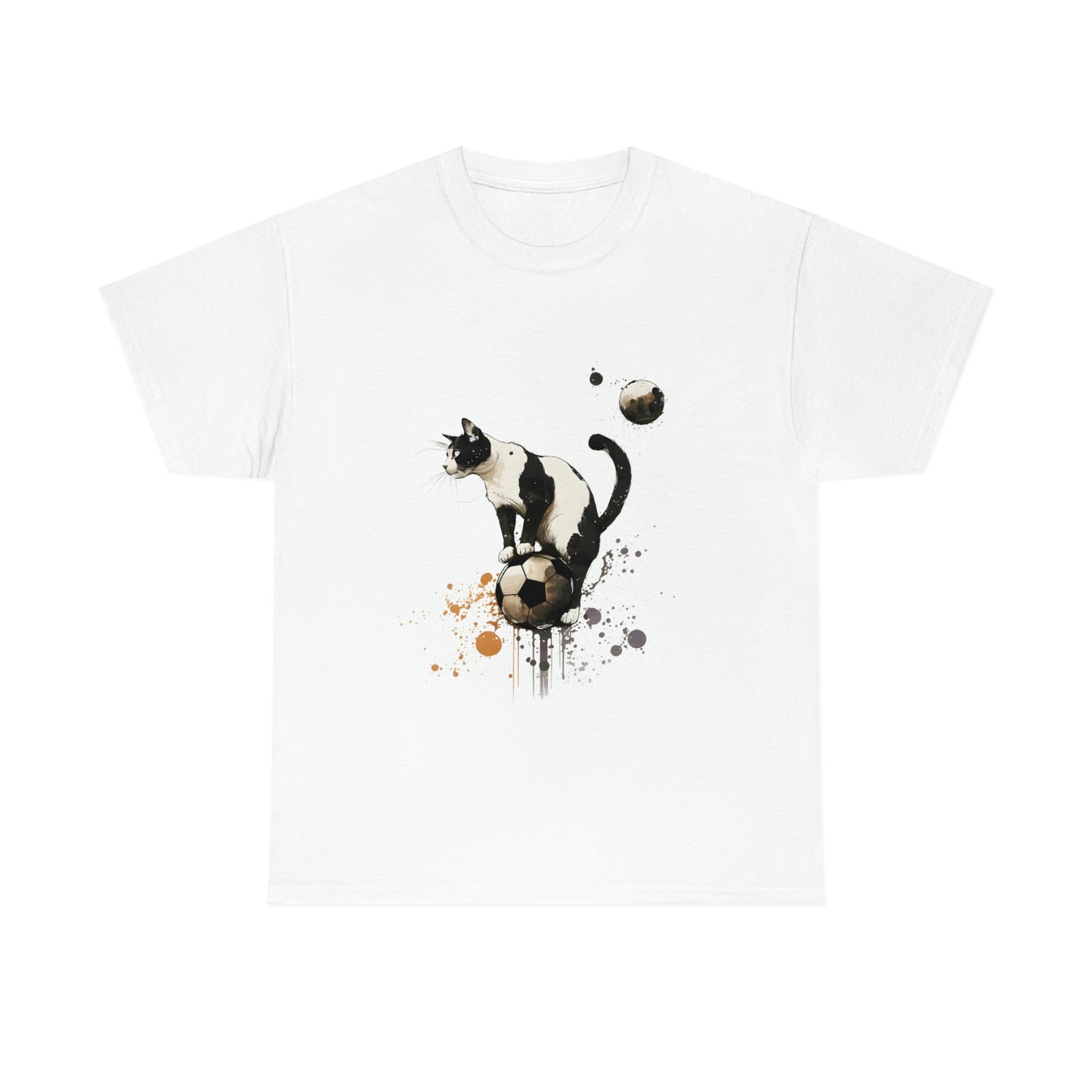 Cat on a Ball, Balancing Cat Facing Left, Unisex Ultra Cotton Soccer Tee Shirt