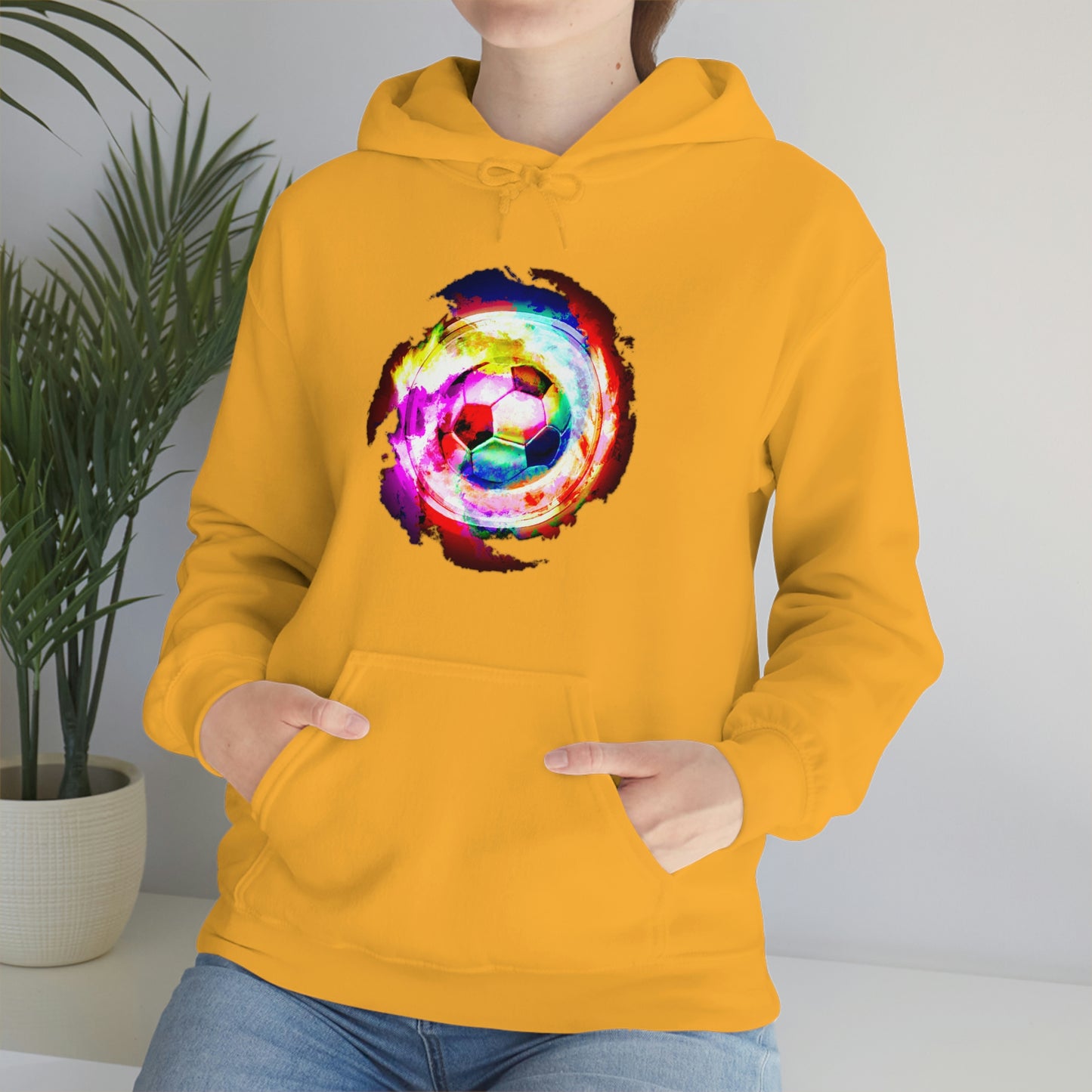 Rainbow Spiral Nebula Soccer Ball Unisex Hooded Sweatshirt